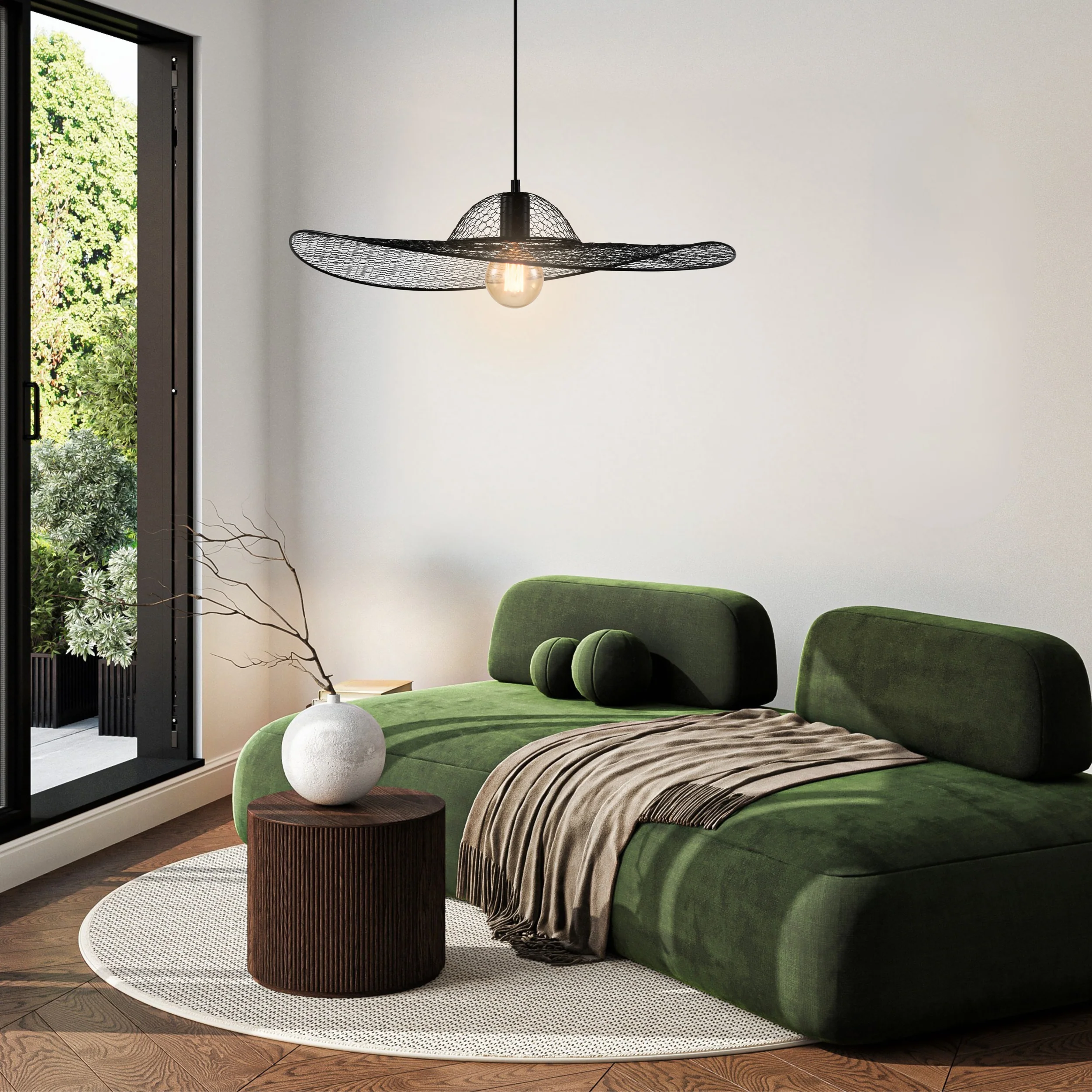 Lampa sufitowa Deco czarna E27 40W z czarnym abażurem - Image 2