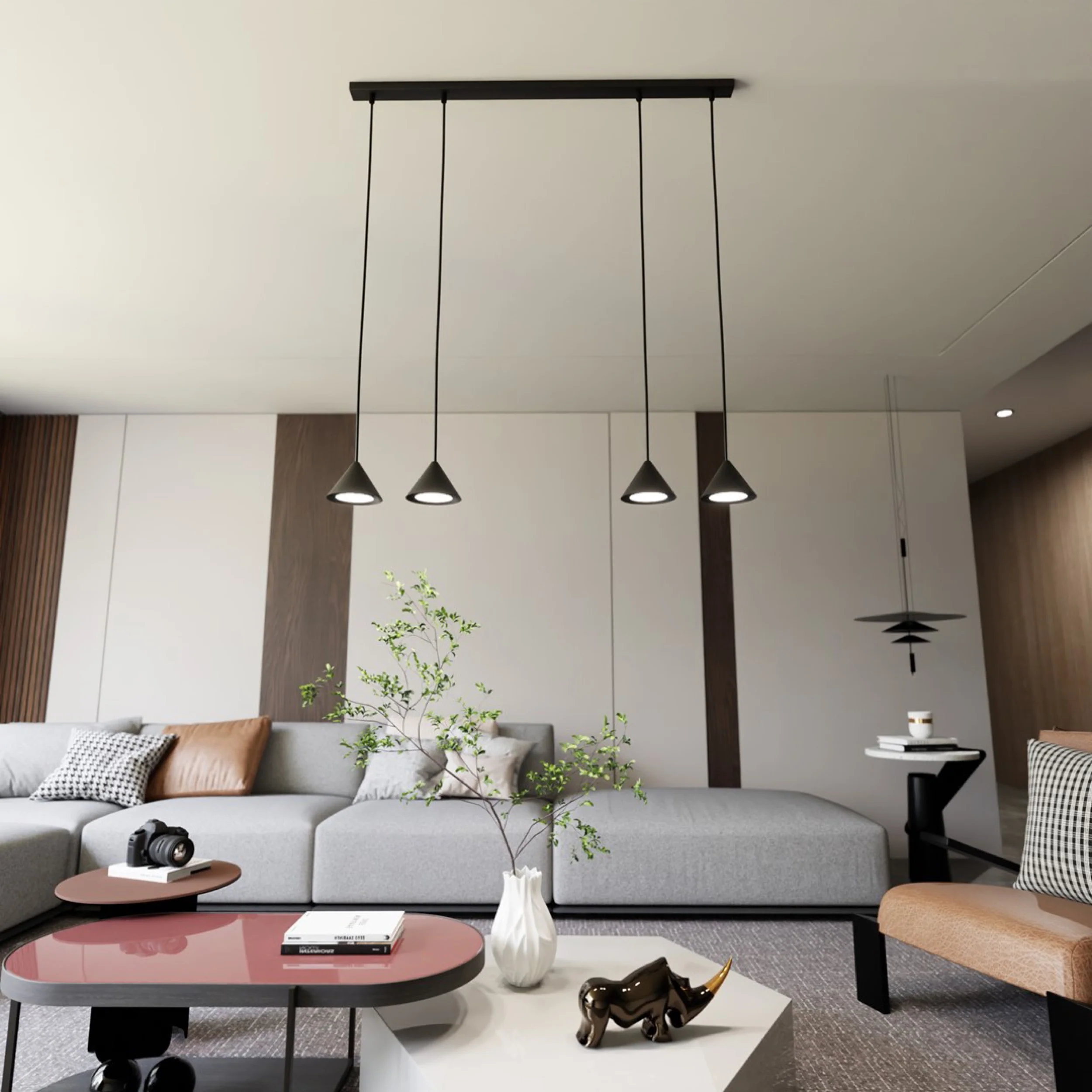 Lampa sufitowa Elit II x4 czarna - Image 2