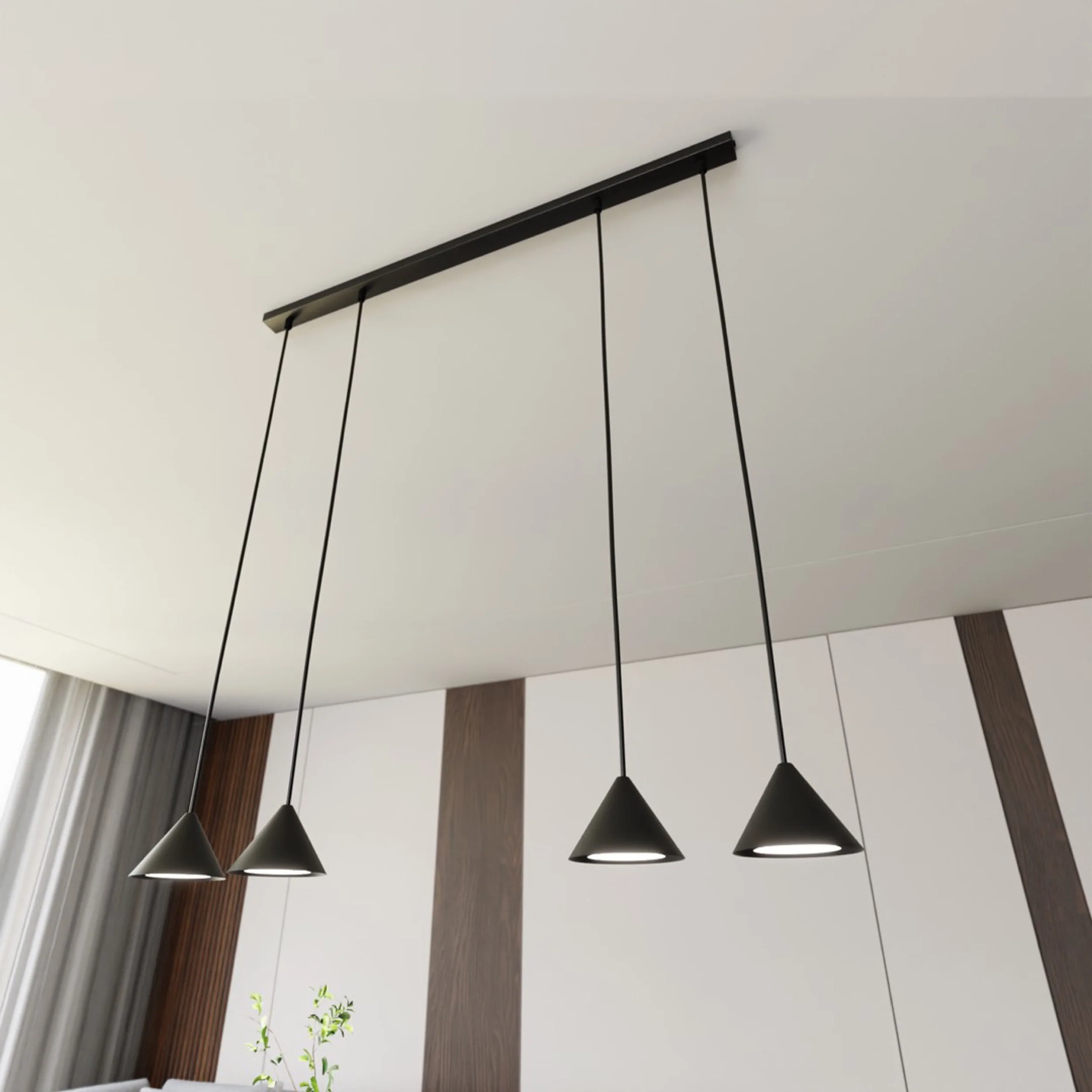 Lampa sufitowa Elit II x4 czarna - Image 4