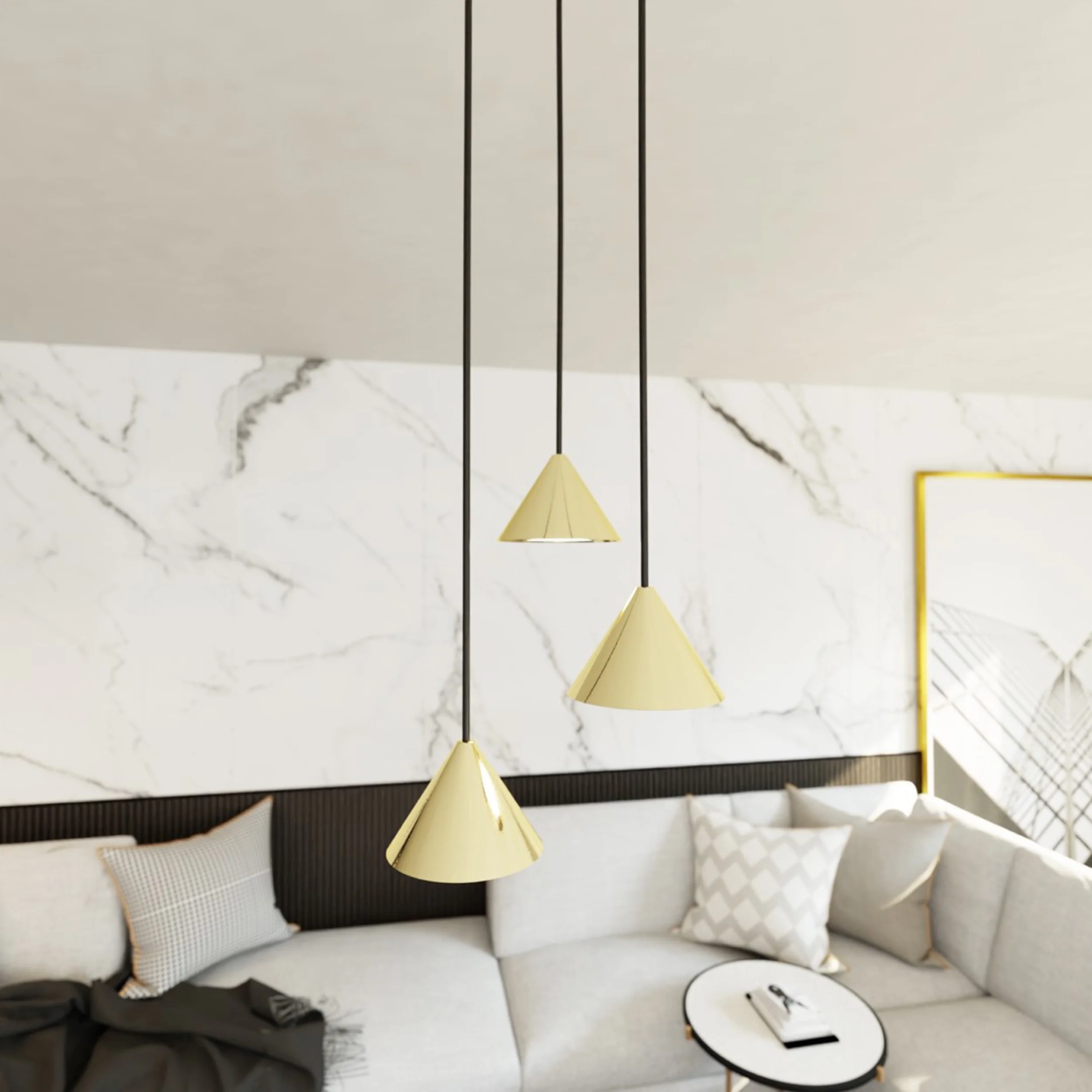Lampa sufitowa Elit x3 złota - Image 4