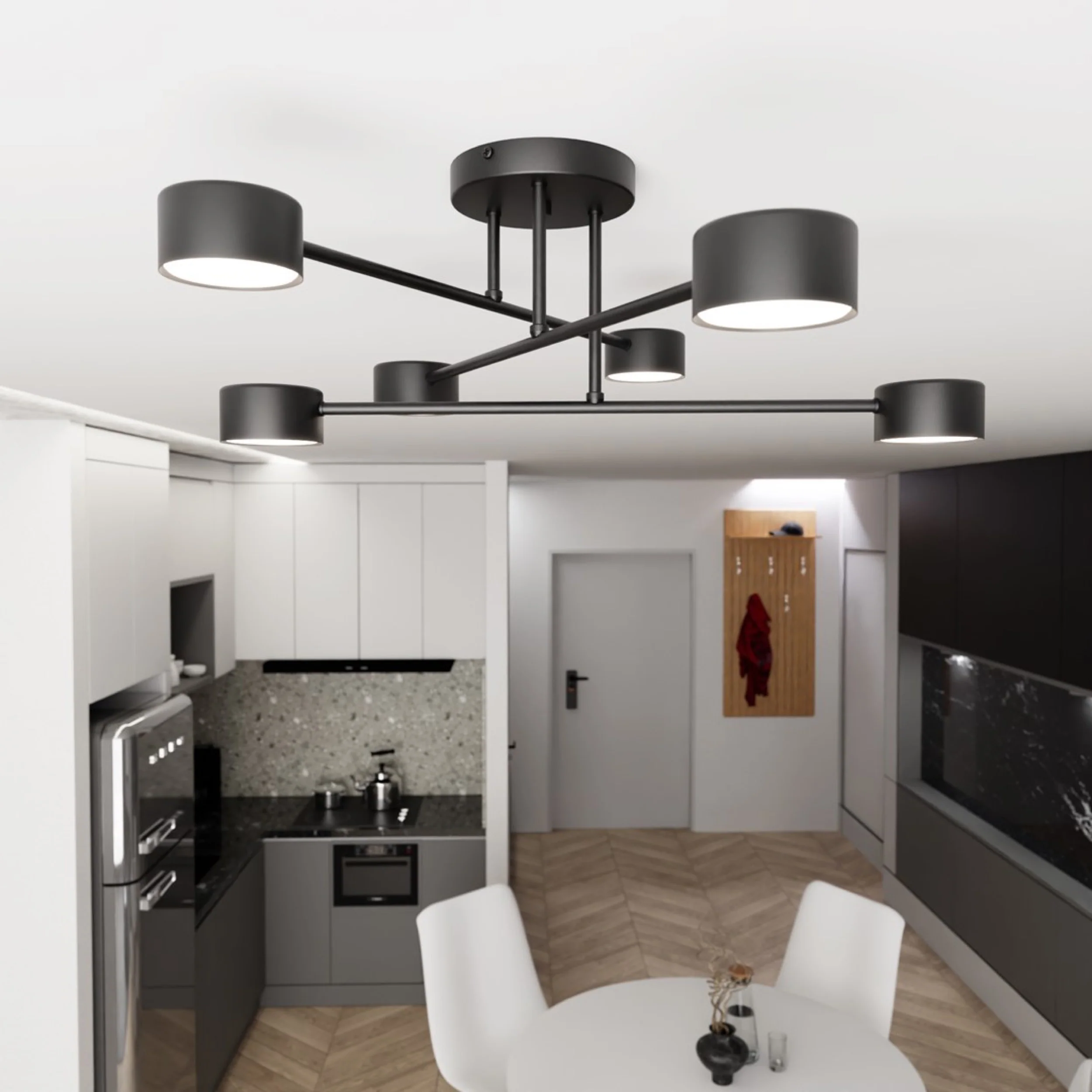 Lampa sufitowa Hallo x6 czarna - Image 5