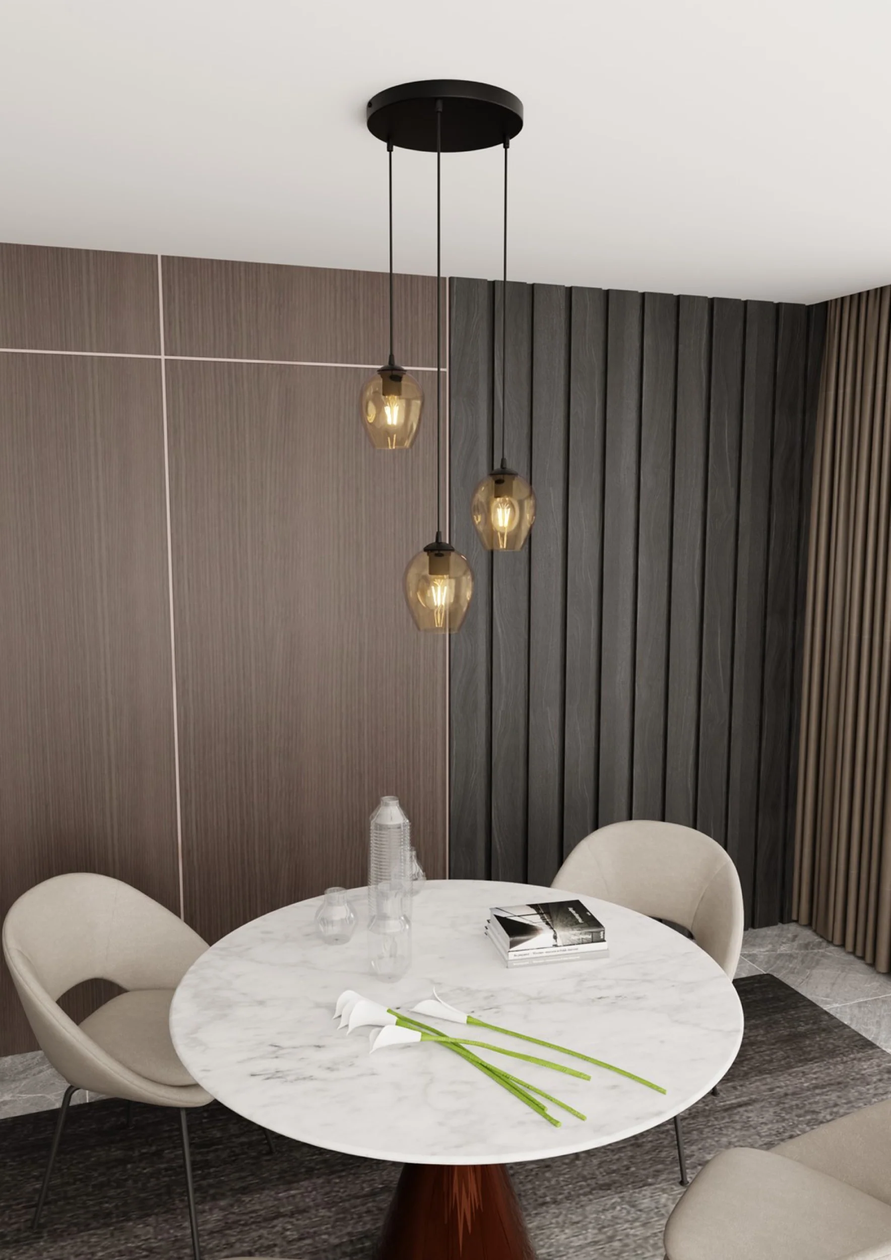 Lampa sufitowa Istar x3 czarno-beżowa - Image 2