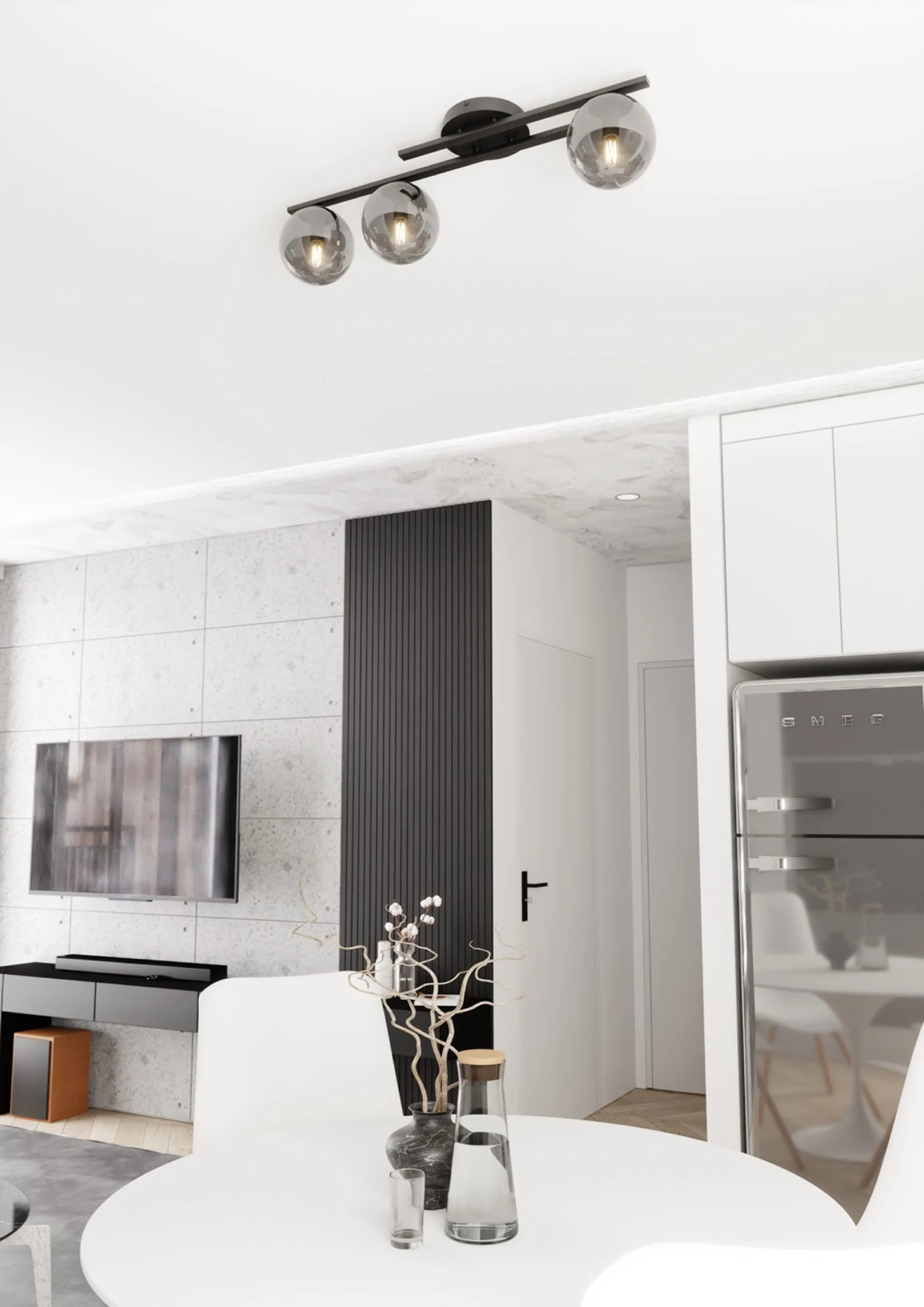 Lampa sufitowa Kairo x3 czarna - Image 3
