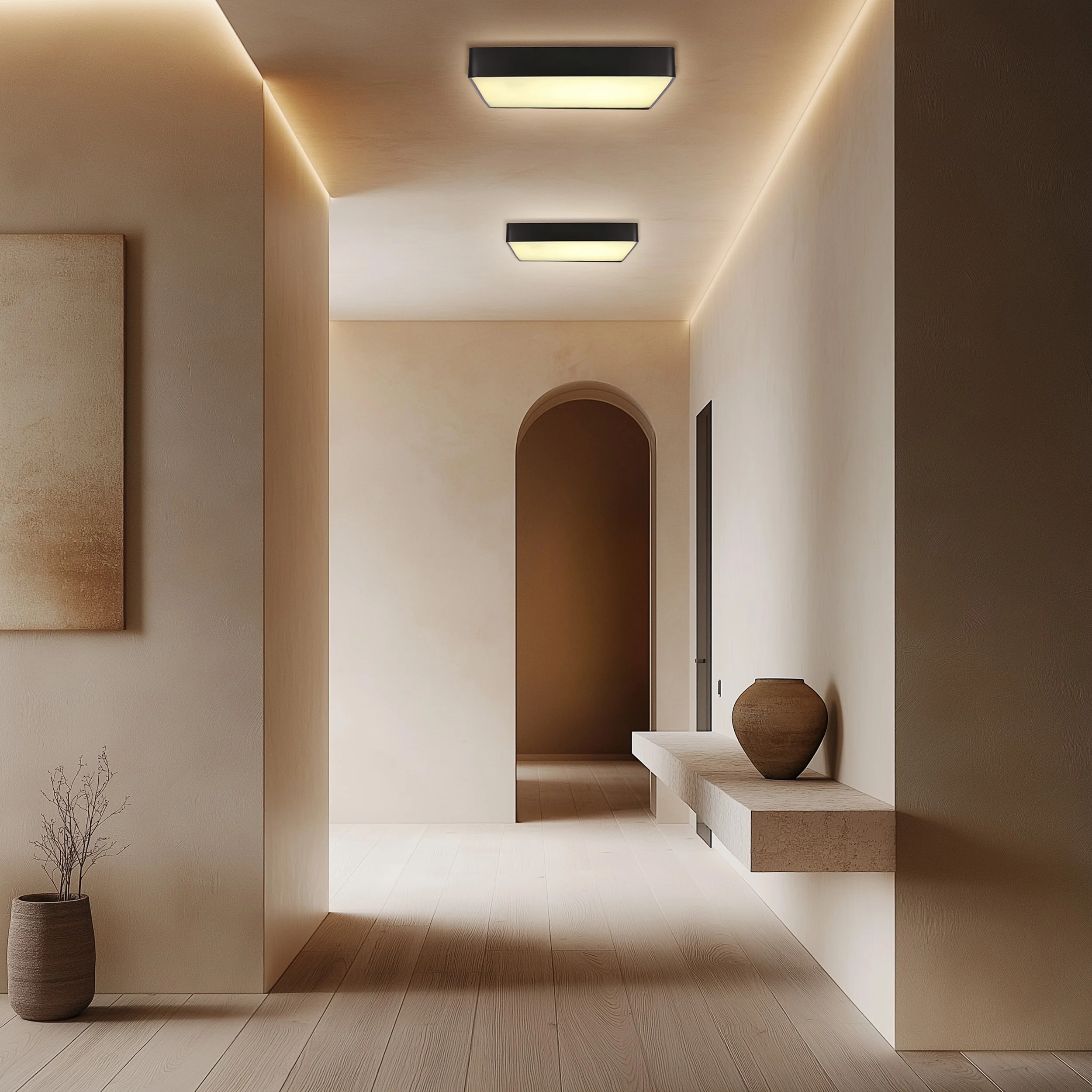 Lampa sufitowa LED Quattro 35x35 kwadratowa czarna 4000K 18W z białym kloszem - Image 2