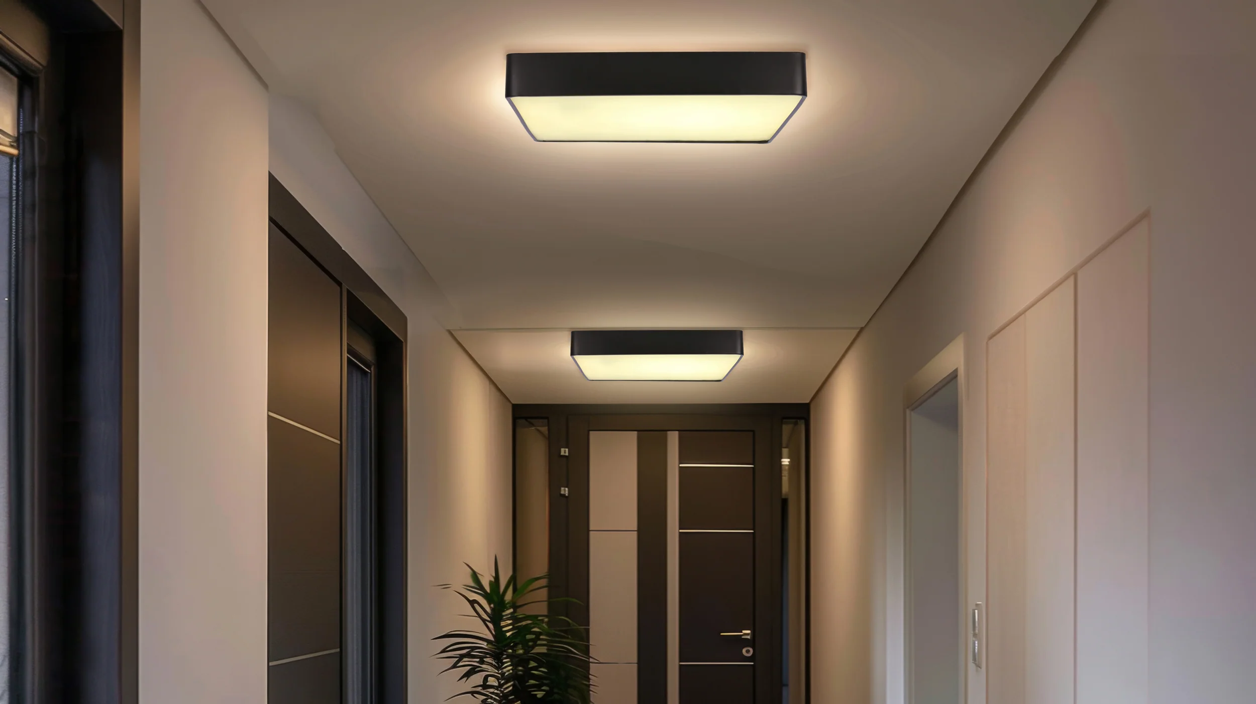 Lampa sufitowa LED Quattro 35x35 kwadratowa czarna 4000K 18W z białym kloszem - Image 3
