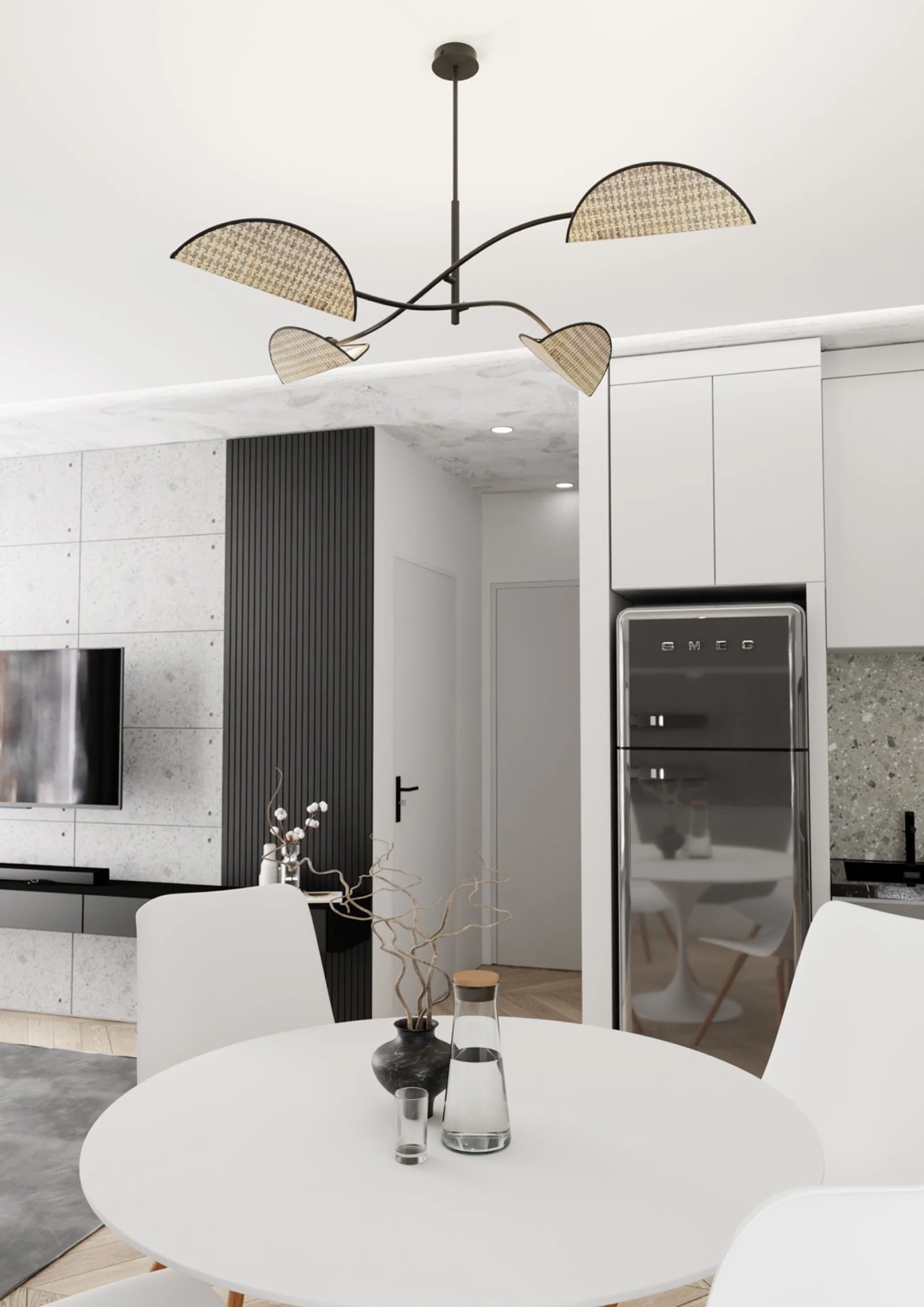 Lampa sufitowa Lotus x4 czarno-brązowa - Image 2