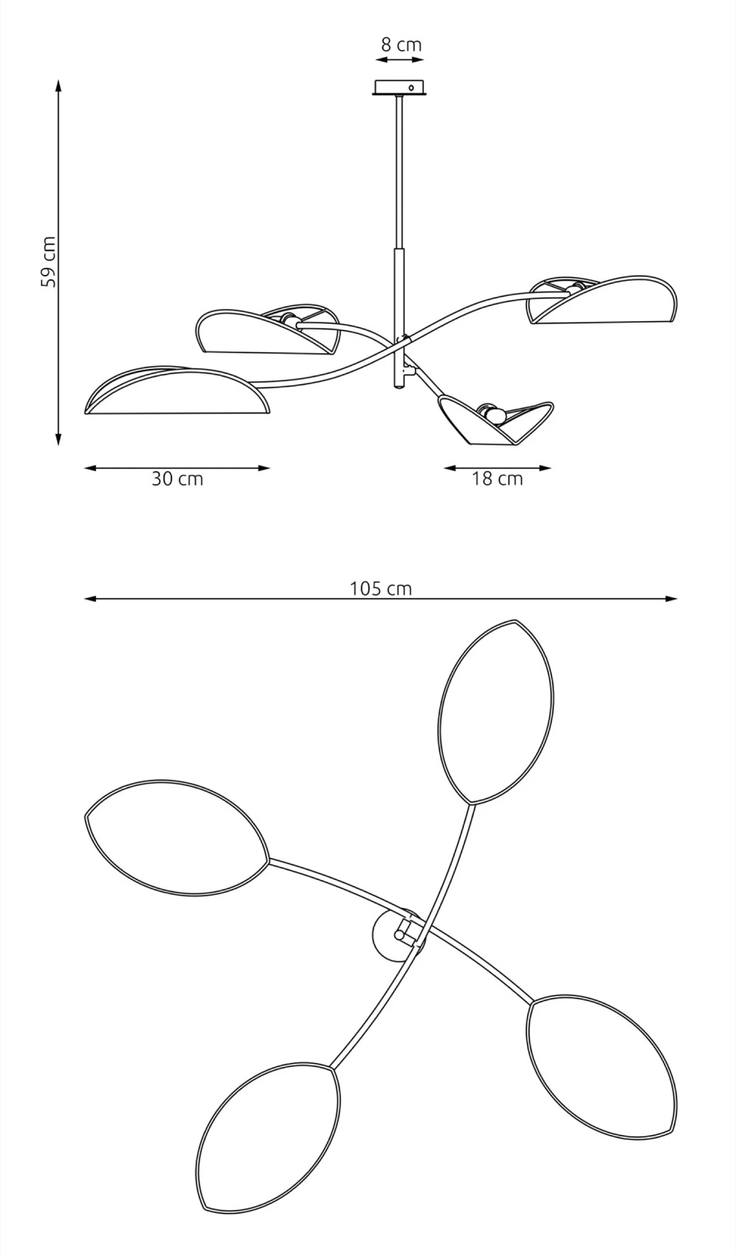 Lampa sufitowa Lotus x4 czarno-brązowa - Image 7