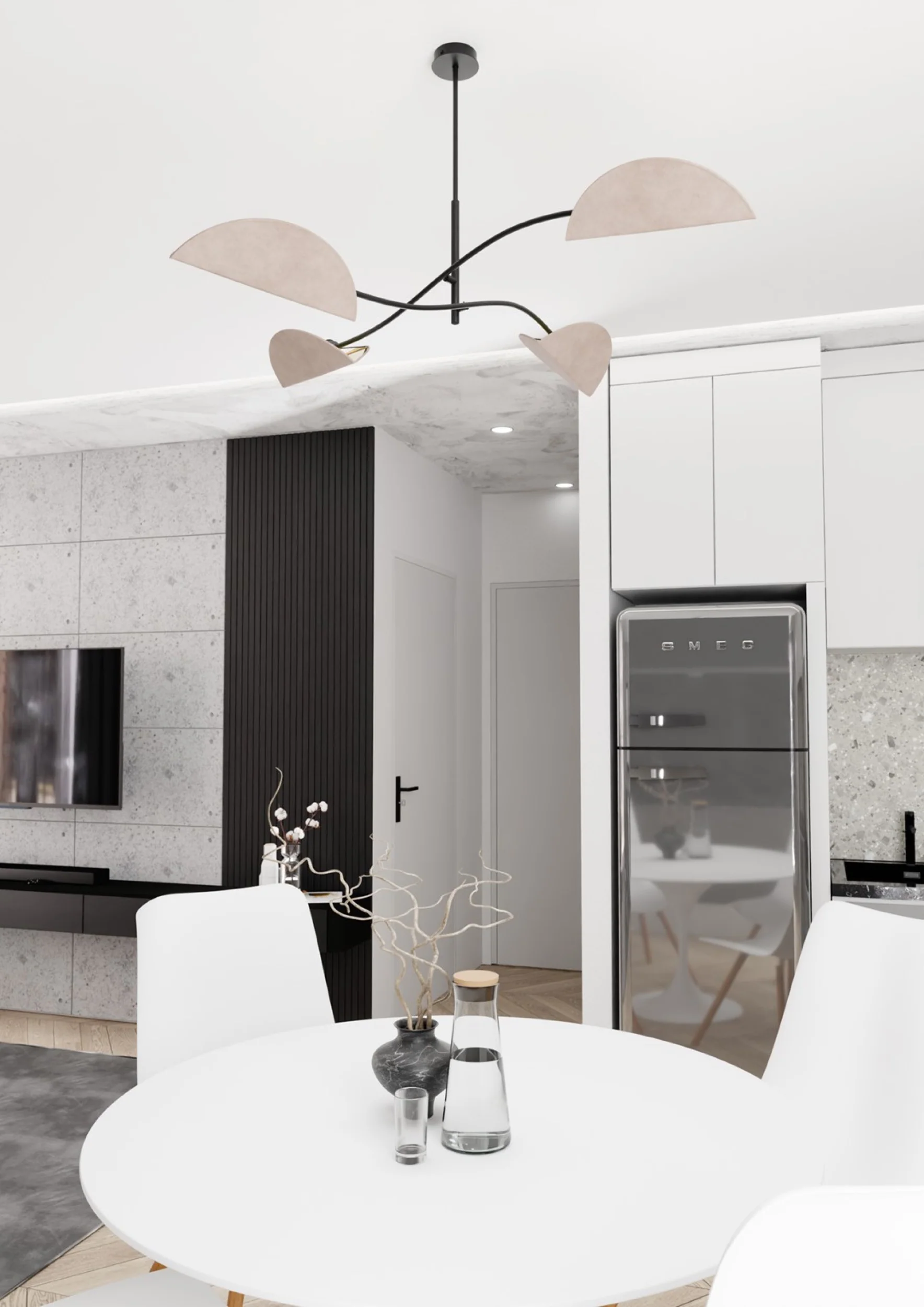 Lampa sufitowa Lotus x4 czarno-szara - Image 2