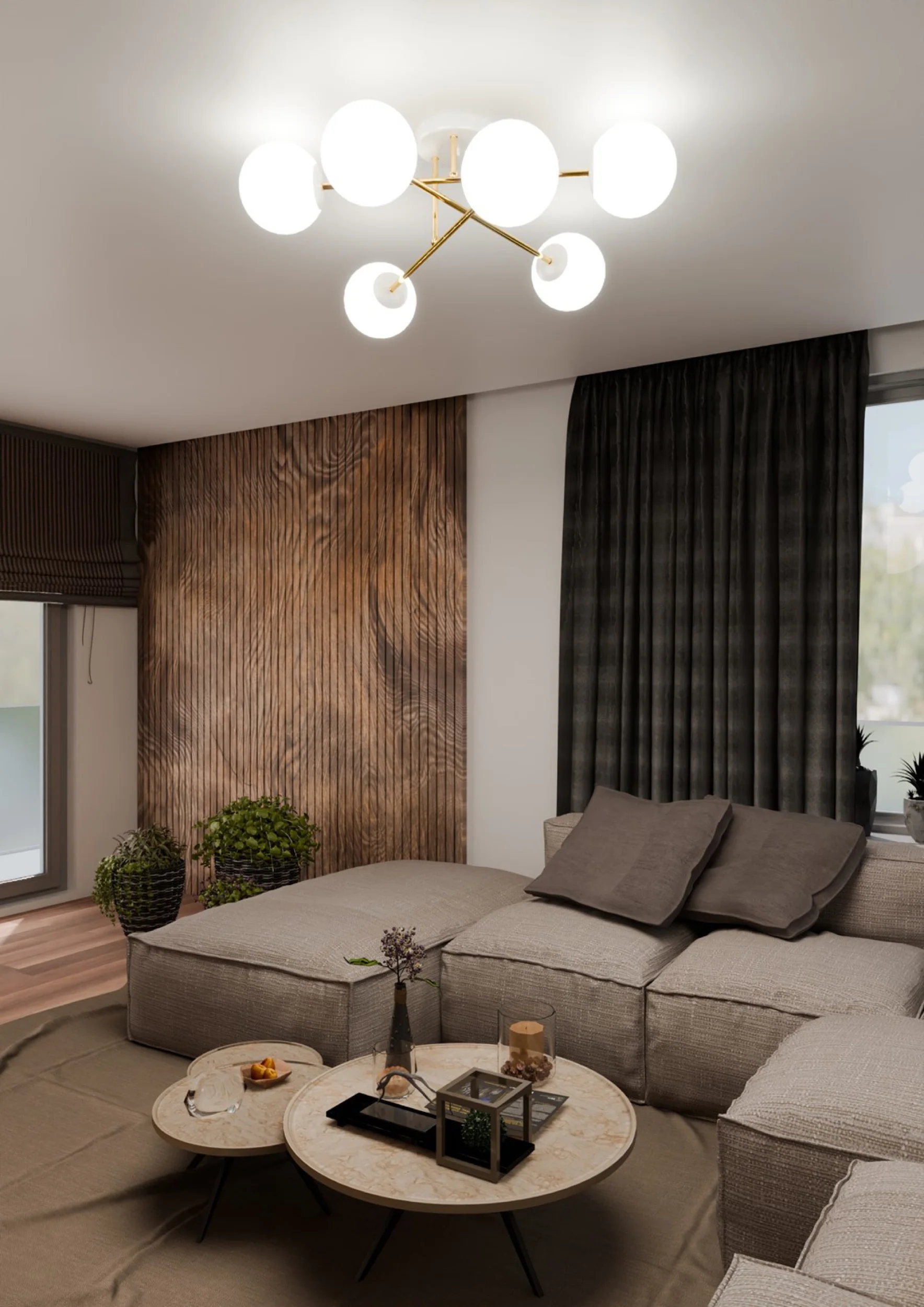 Lampa sufitowa Magnum x6 biało-złota - Image 3
