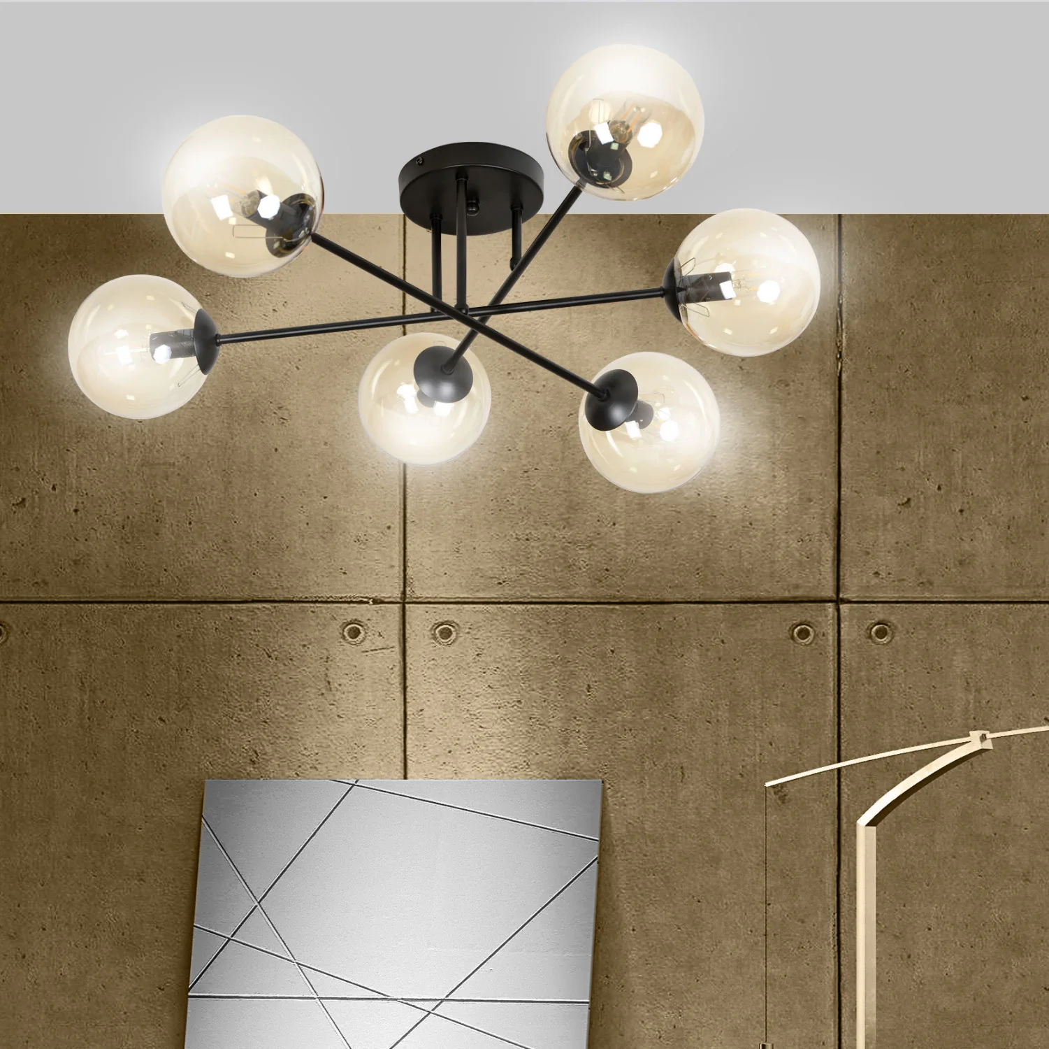Lampa sufitowa Minturno miodowa x6 - Image 6