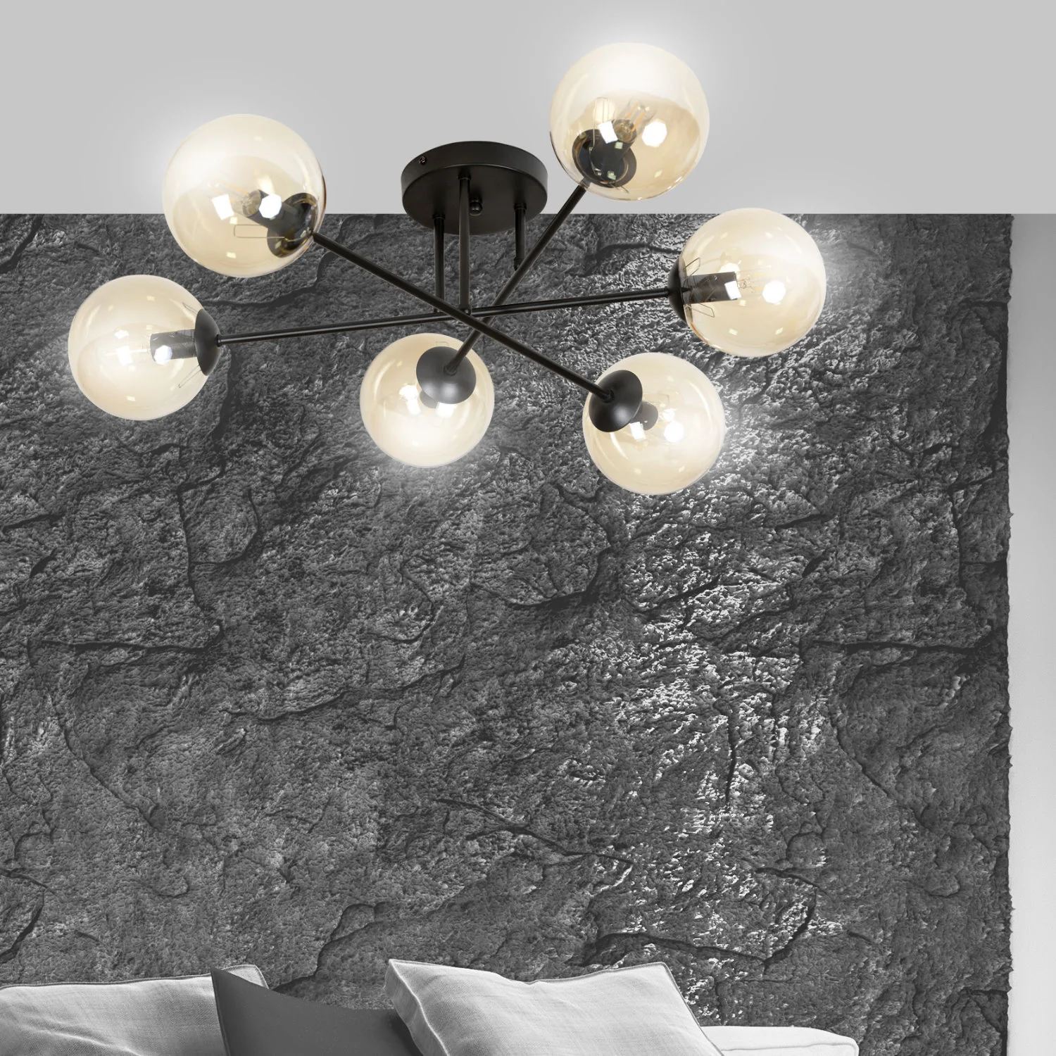 Lampa sufitowa Minturno miodowa x6 - Image 7