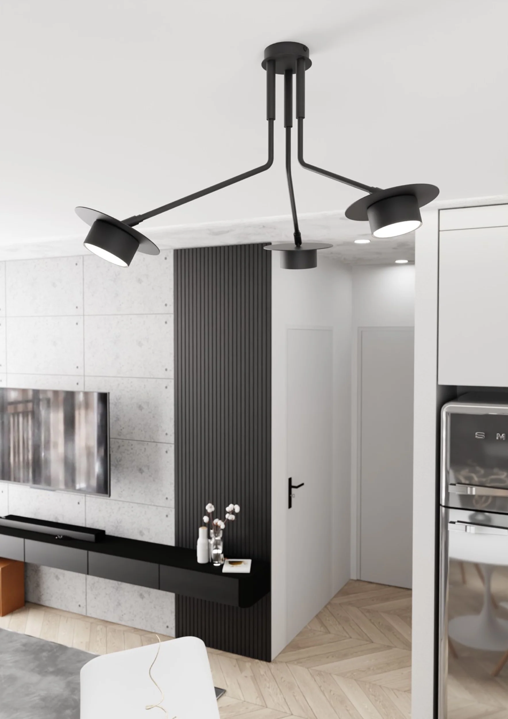 Lampa sufitowa Mizu x3 czarna - Image 2