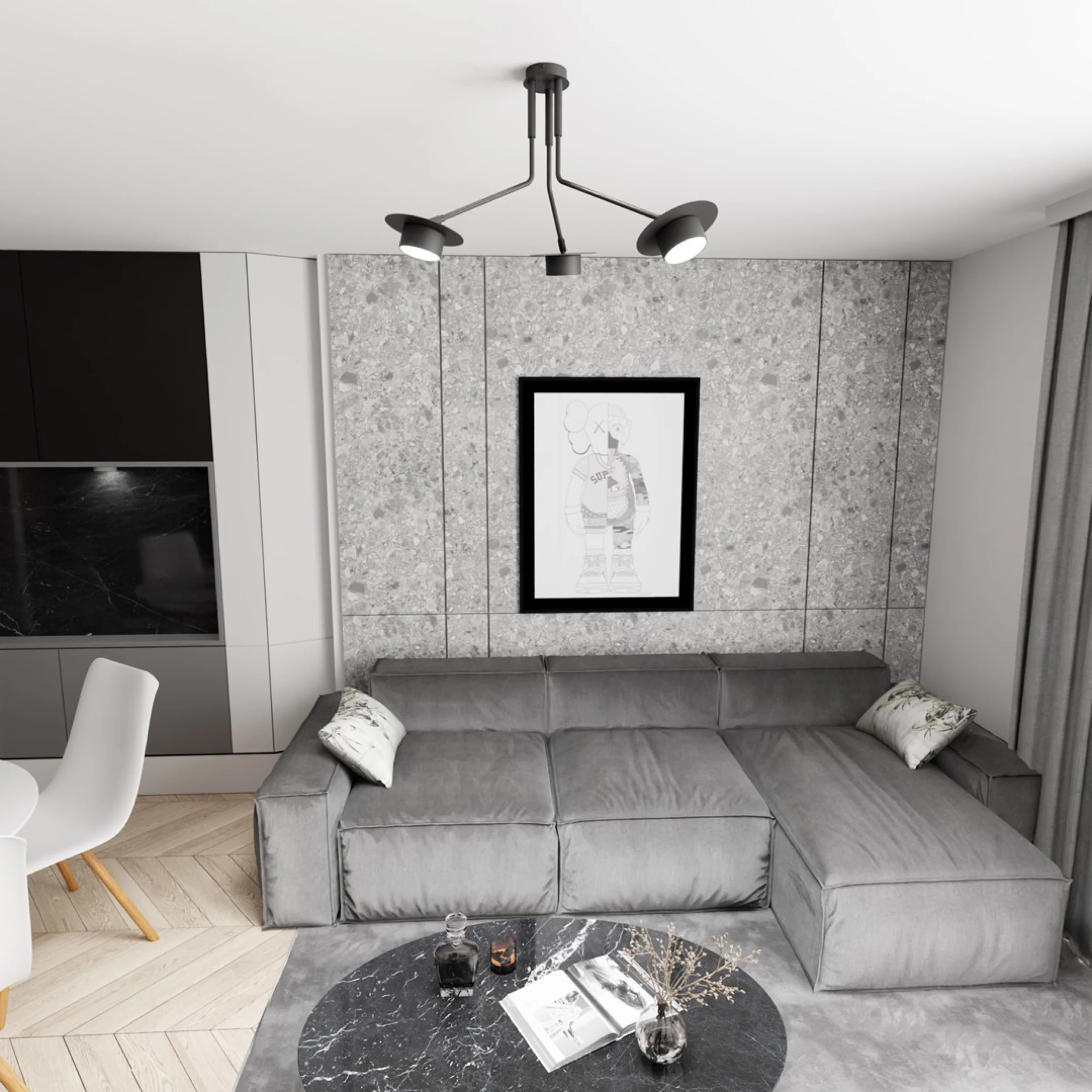 Lampa sufitowa Mizu x3 czarna - Image 3