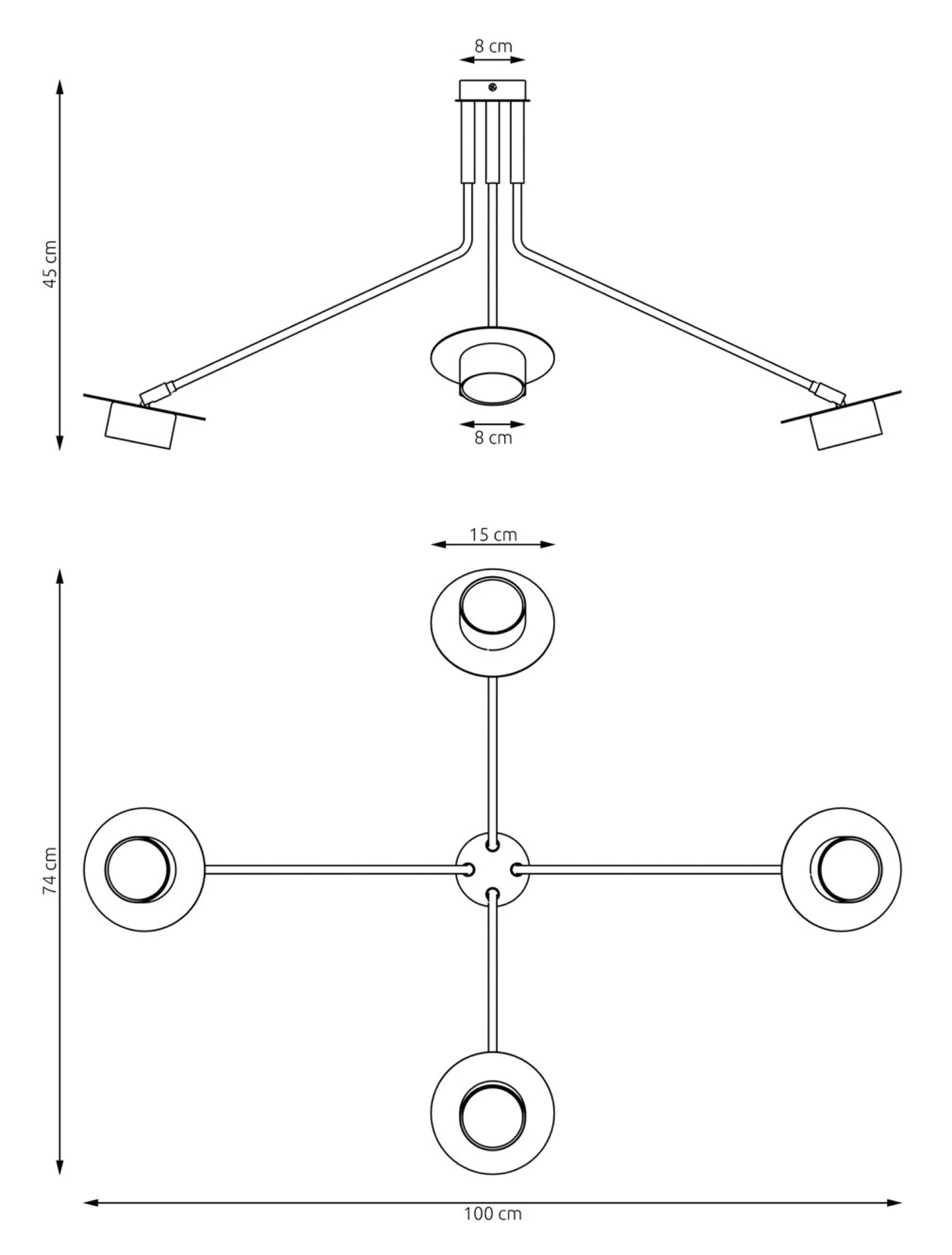 Lampa sufitowa Mizu x4 czarna - Image 6