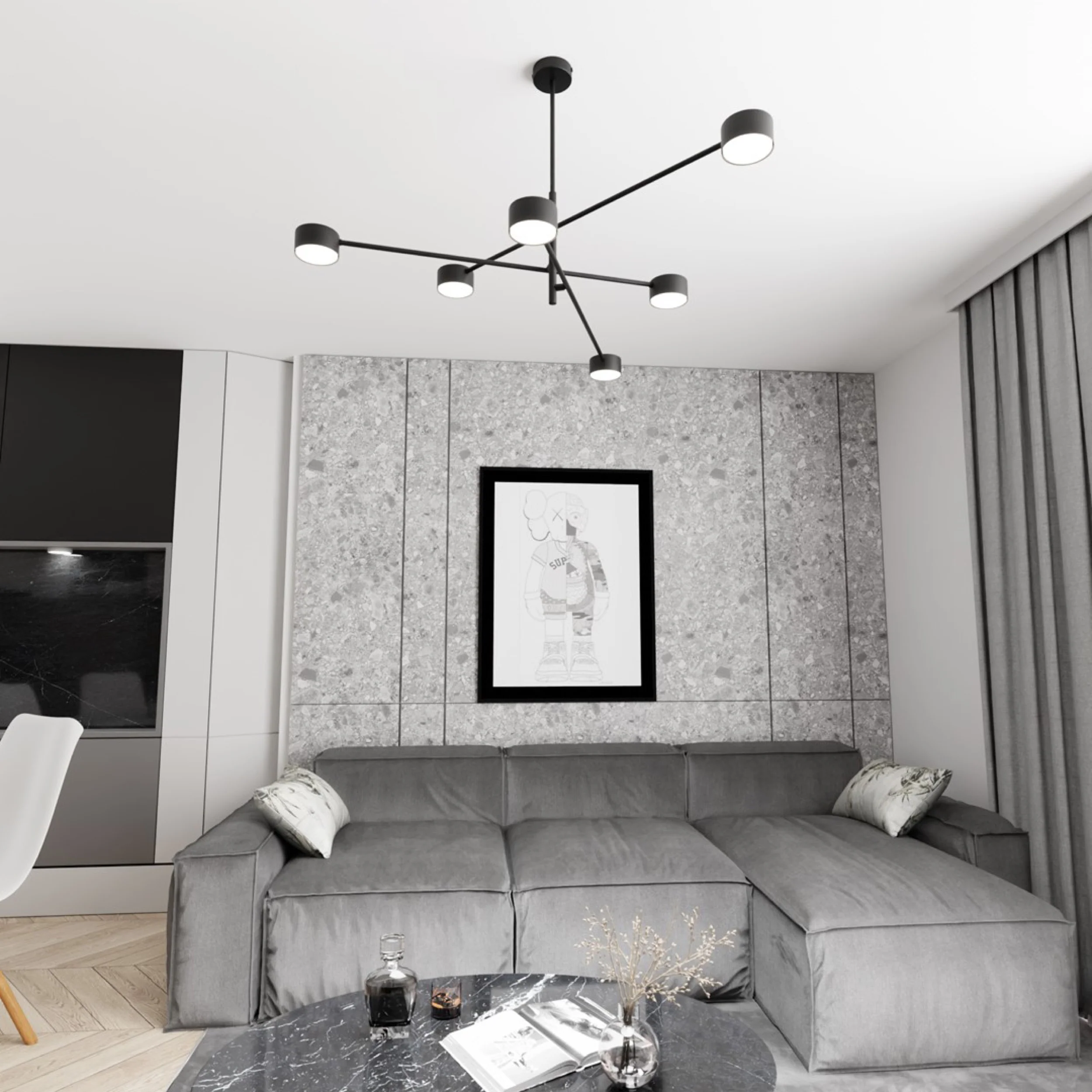 Lampa sufitowa Natsu x6 czarna - Image 3