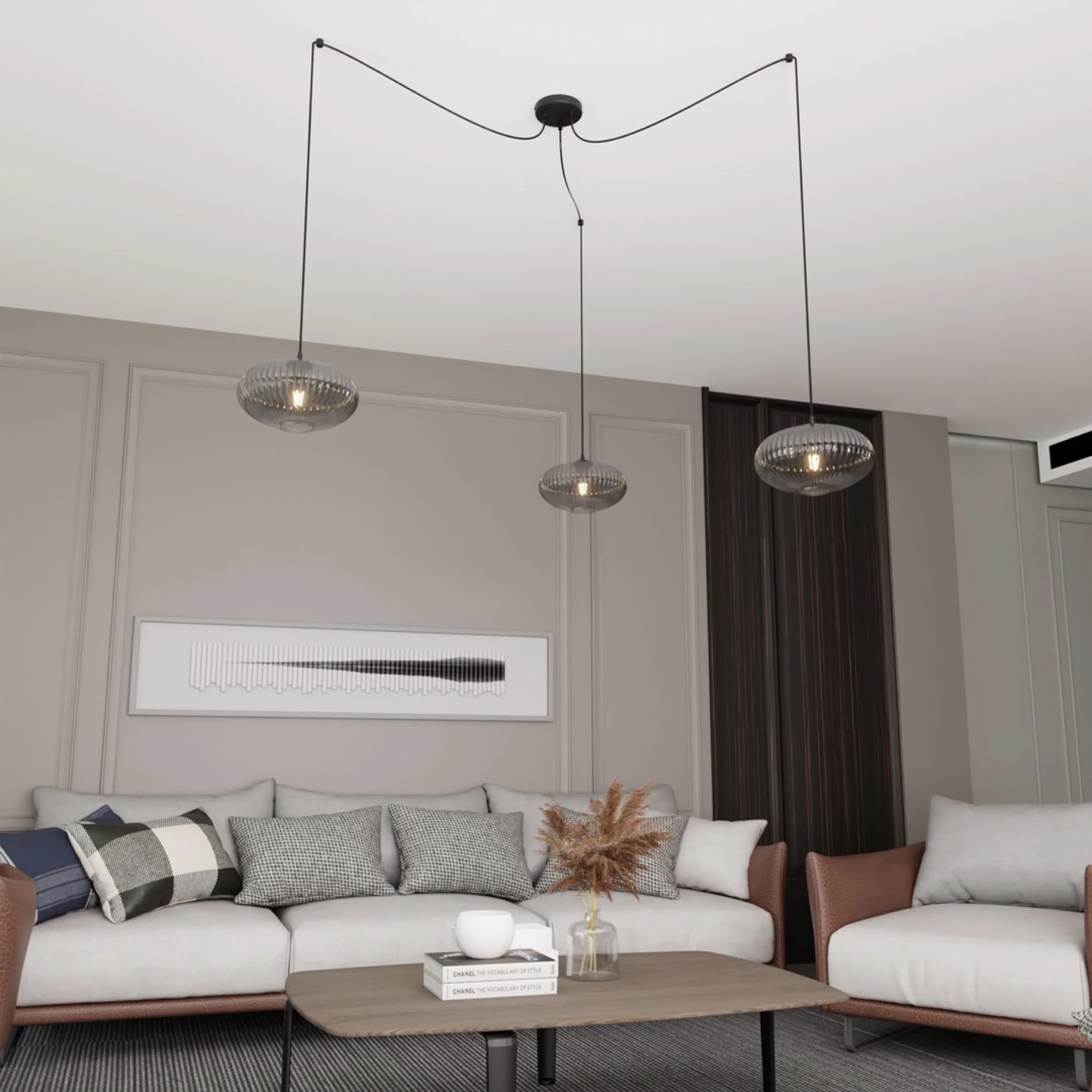 Lampa sufitowa Origo x3 czarno-szara - Image 2