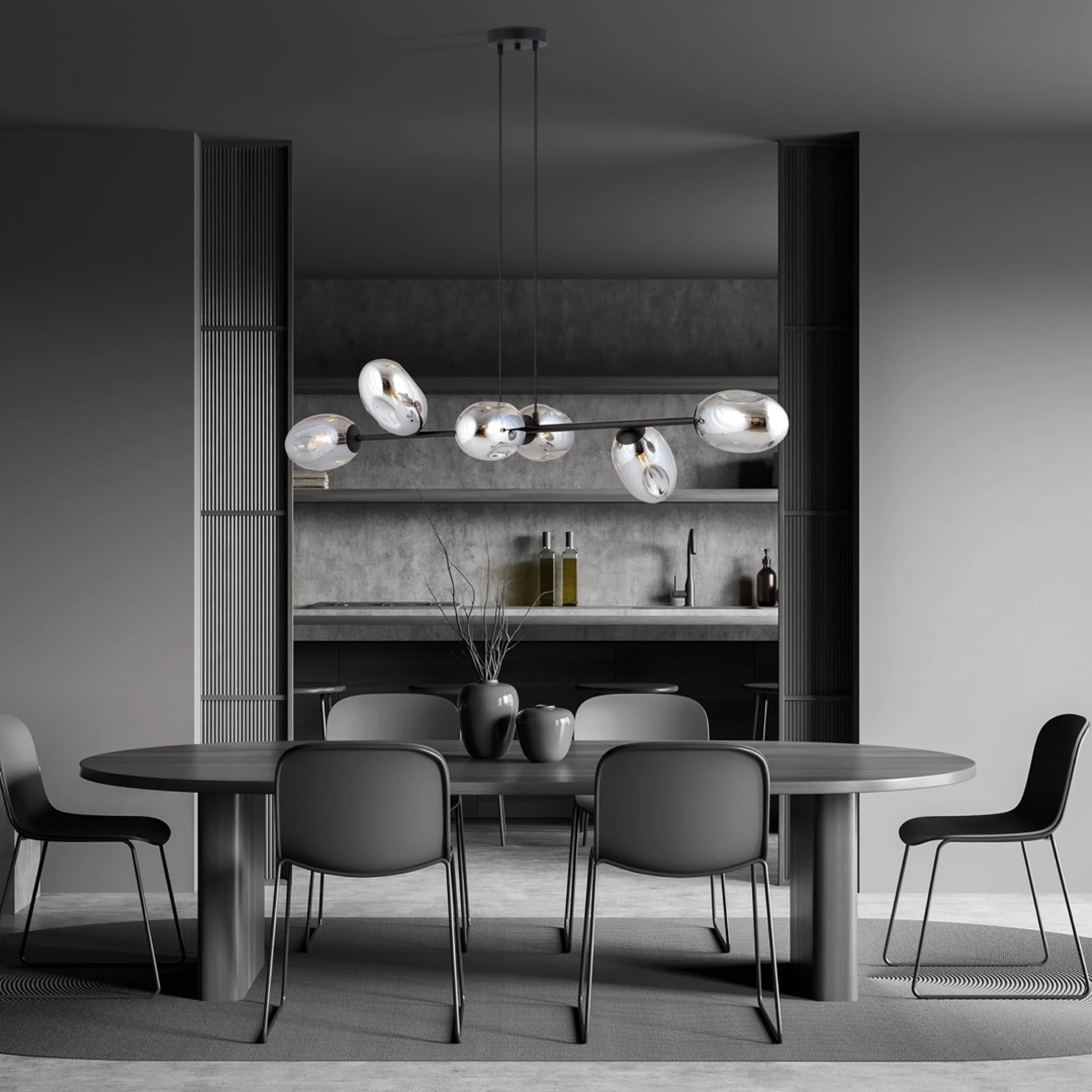 Lampa sufitowa Pandora x6 czarno-szara - Image 2