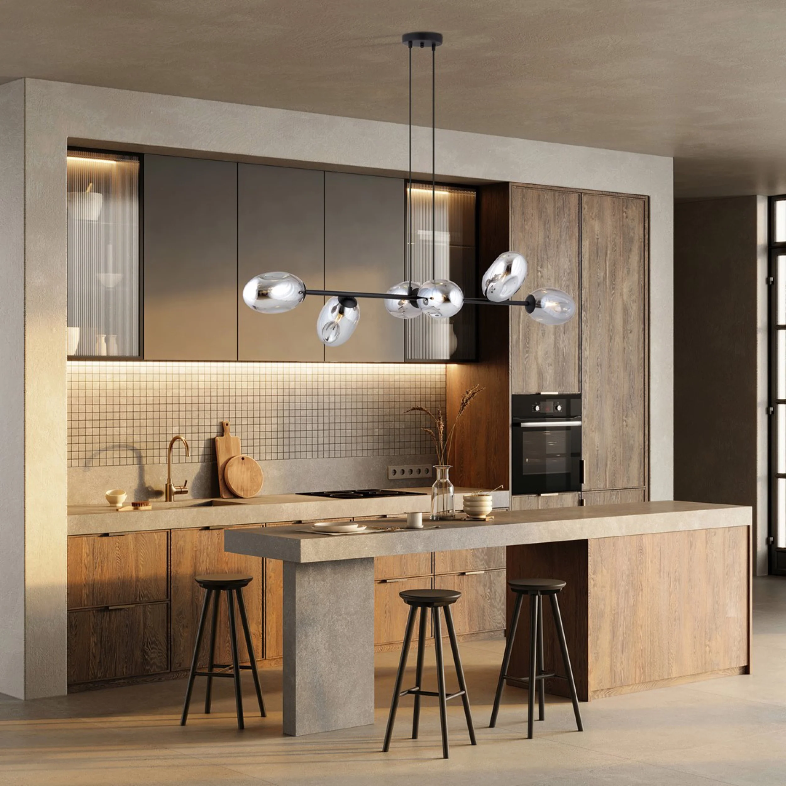 Lampa sufitowa Pandora x6 czarno-szara - Image 3