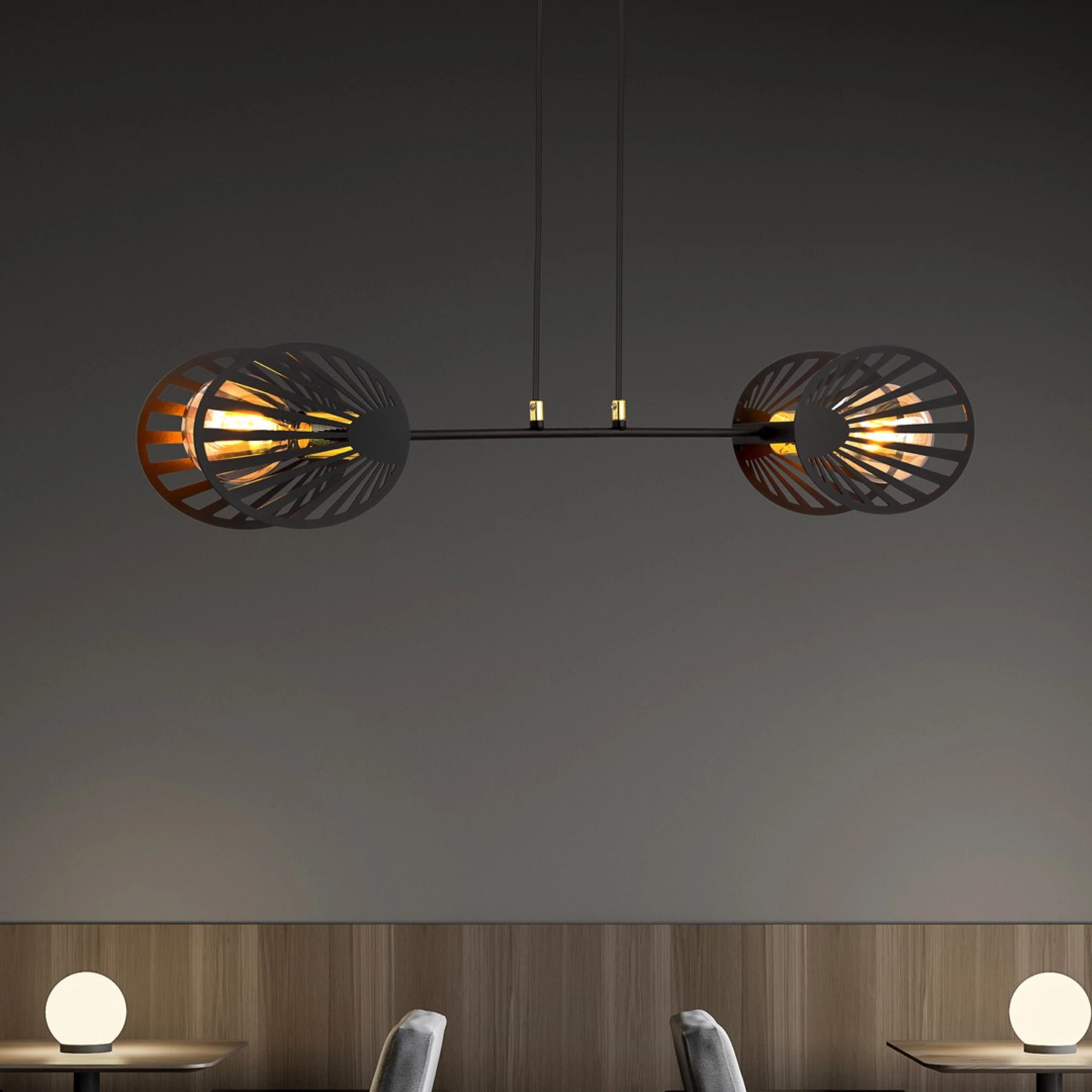 Lampa sufitowa Playa x2 czarna - Image 2