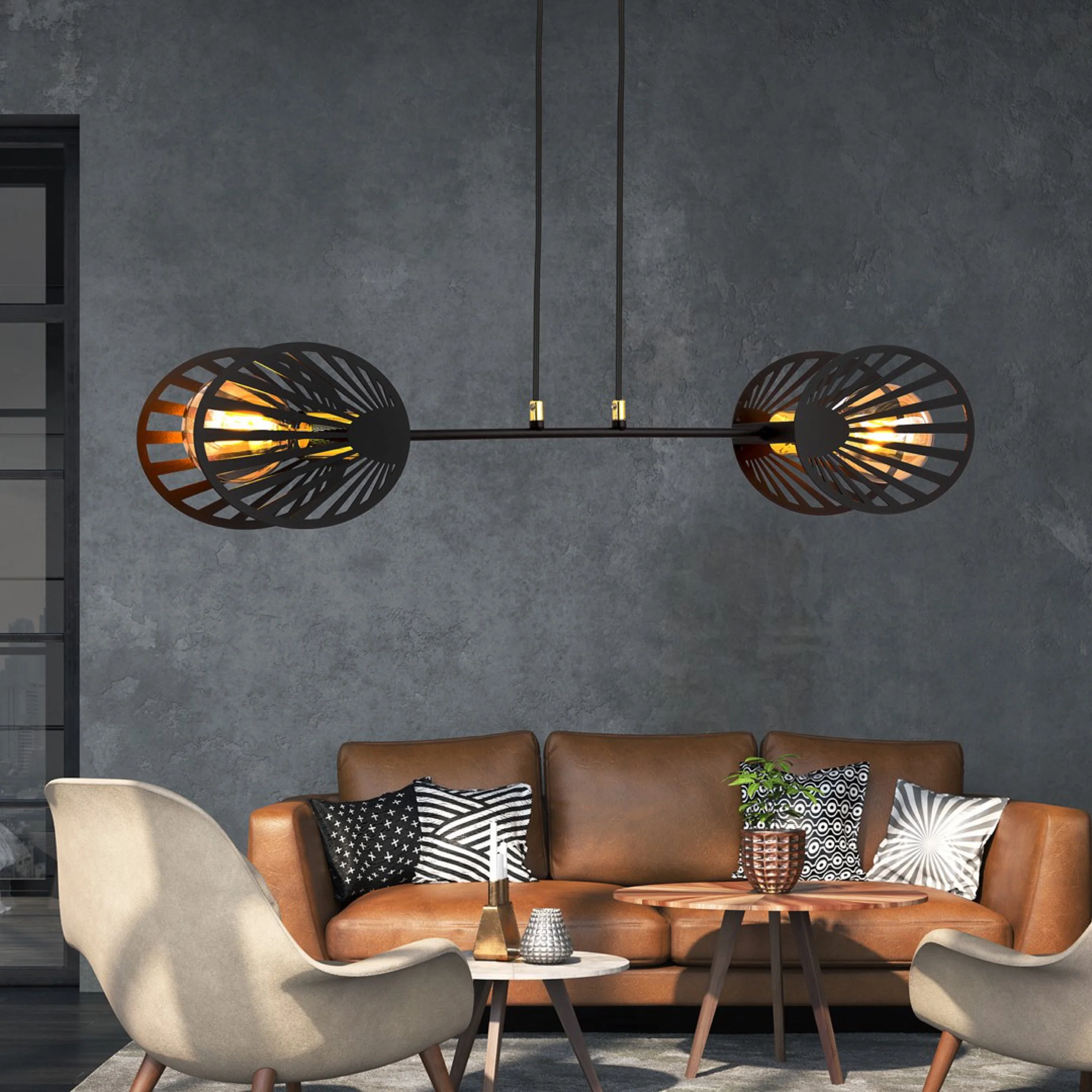 Lampa sufitowa Playa x2 czarna - Image 3