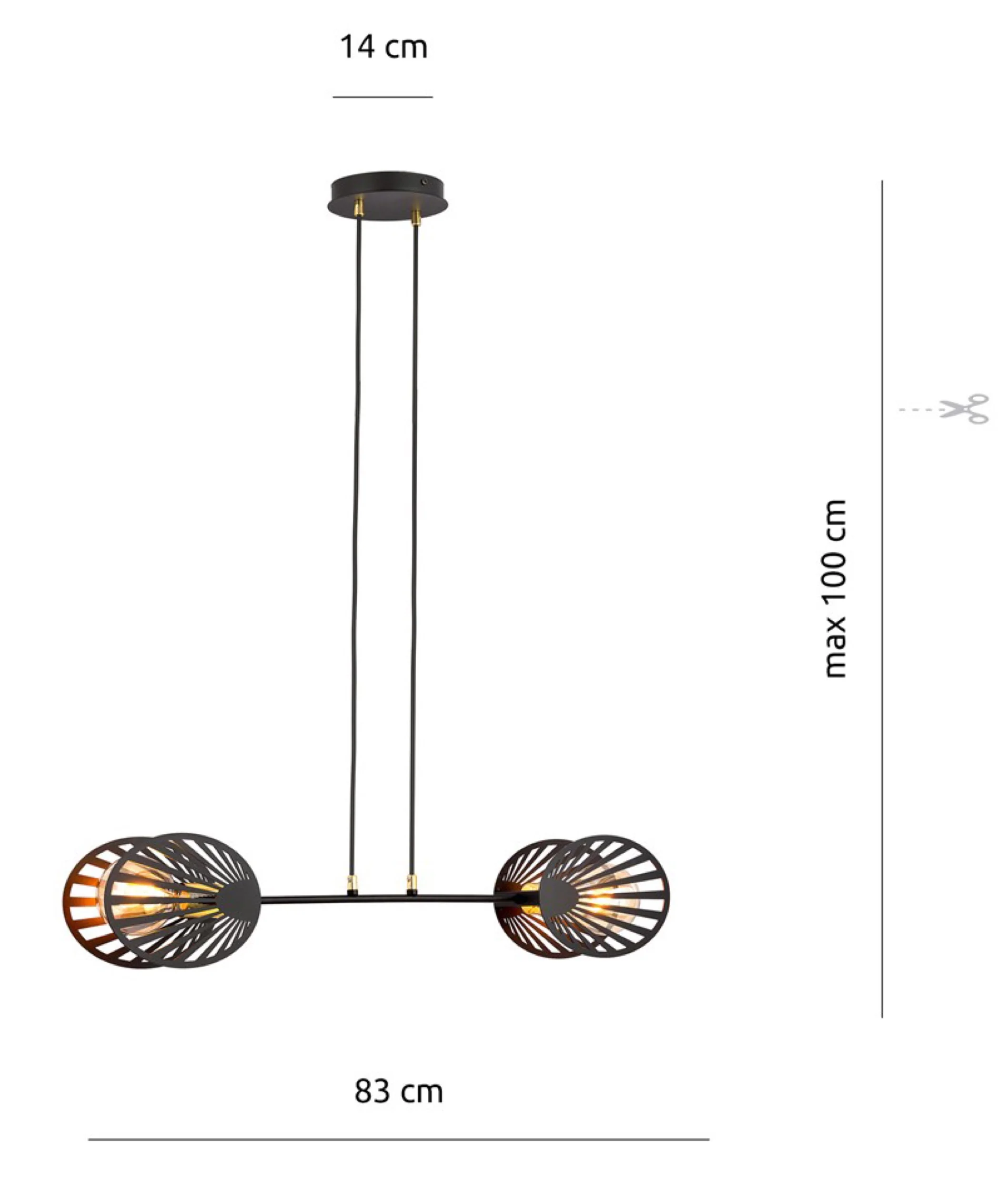 Lampa sufitowa Playa x2 czarna - Image 6
