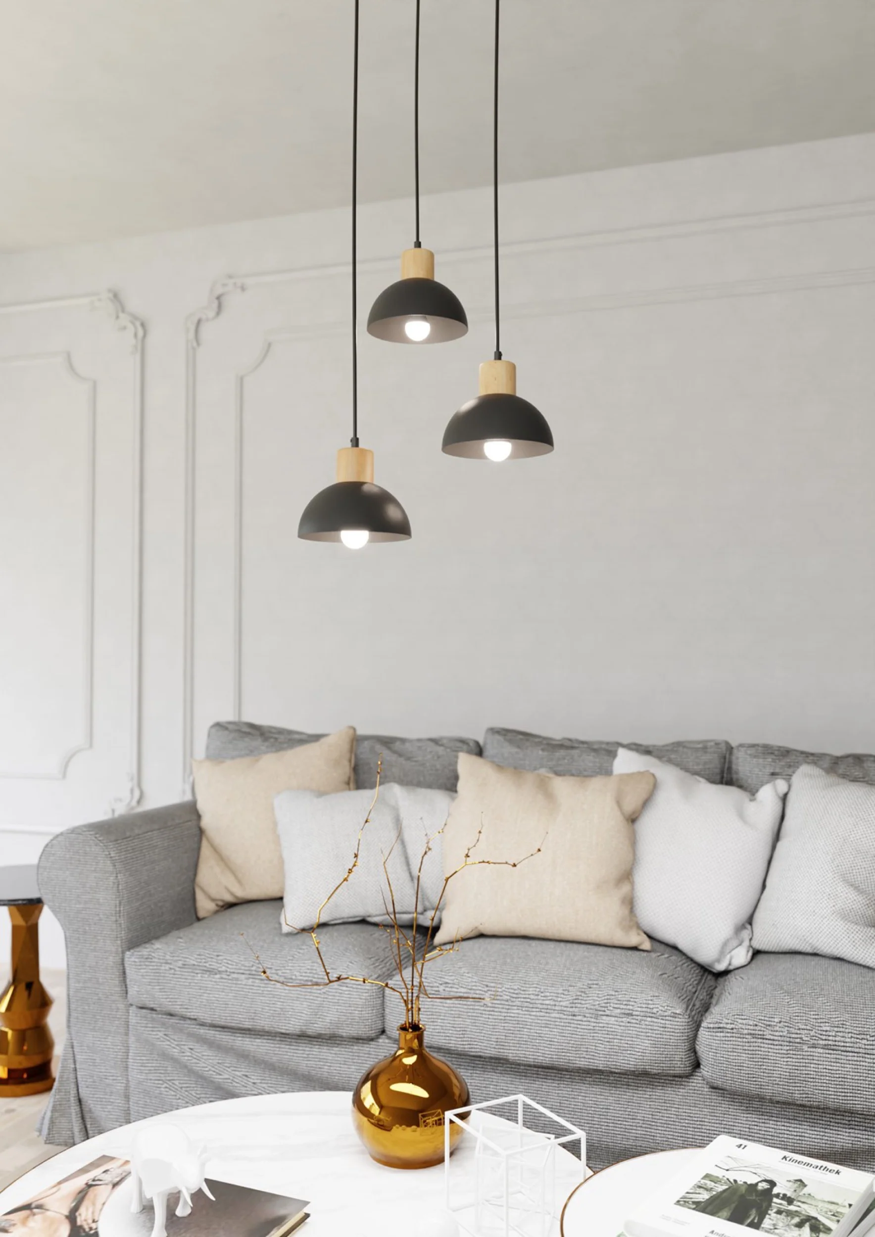 Lampa sufitowa Seco II x3 czarna - Image 4