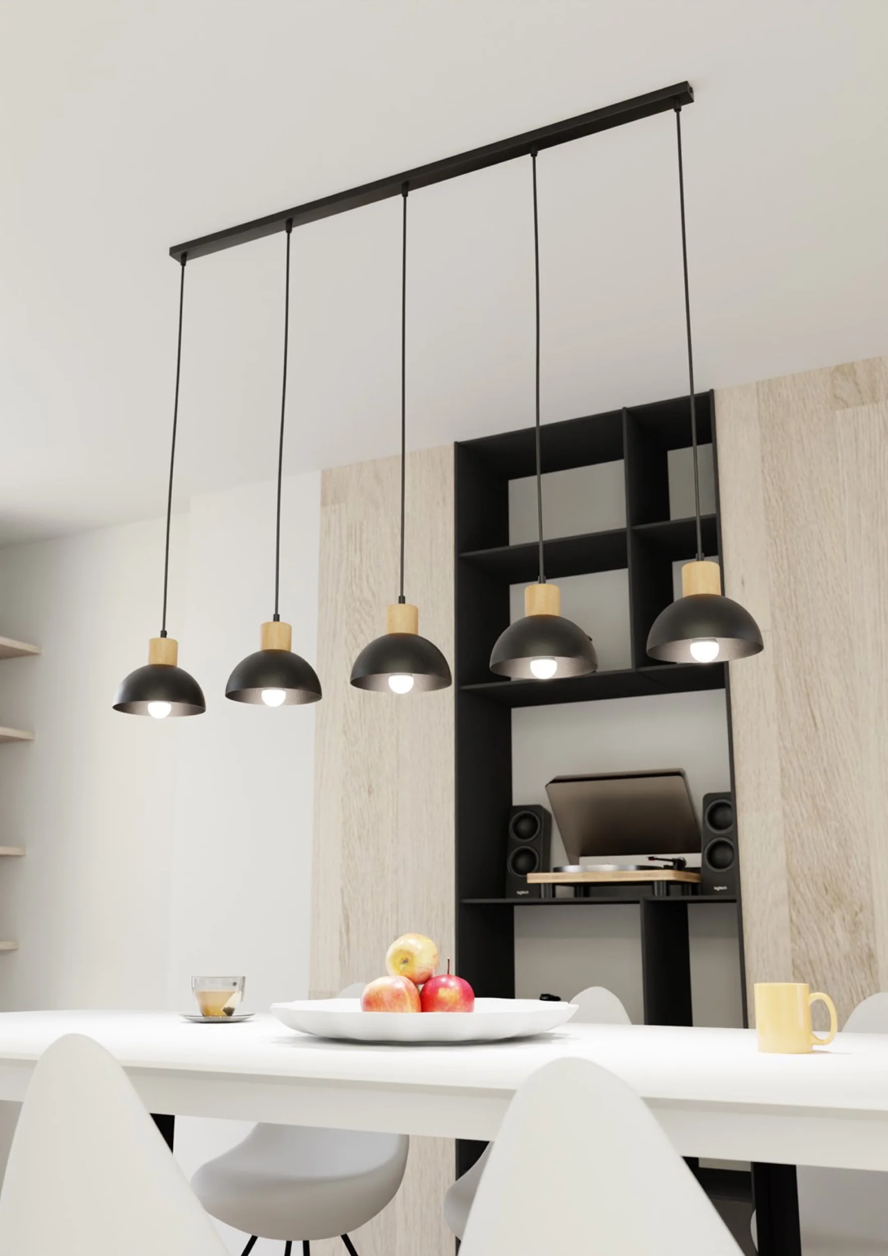 Lampa sufitowa Seco x5 czarna - Image 2