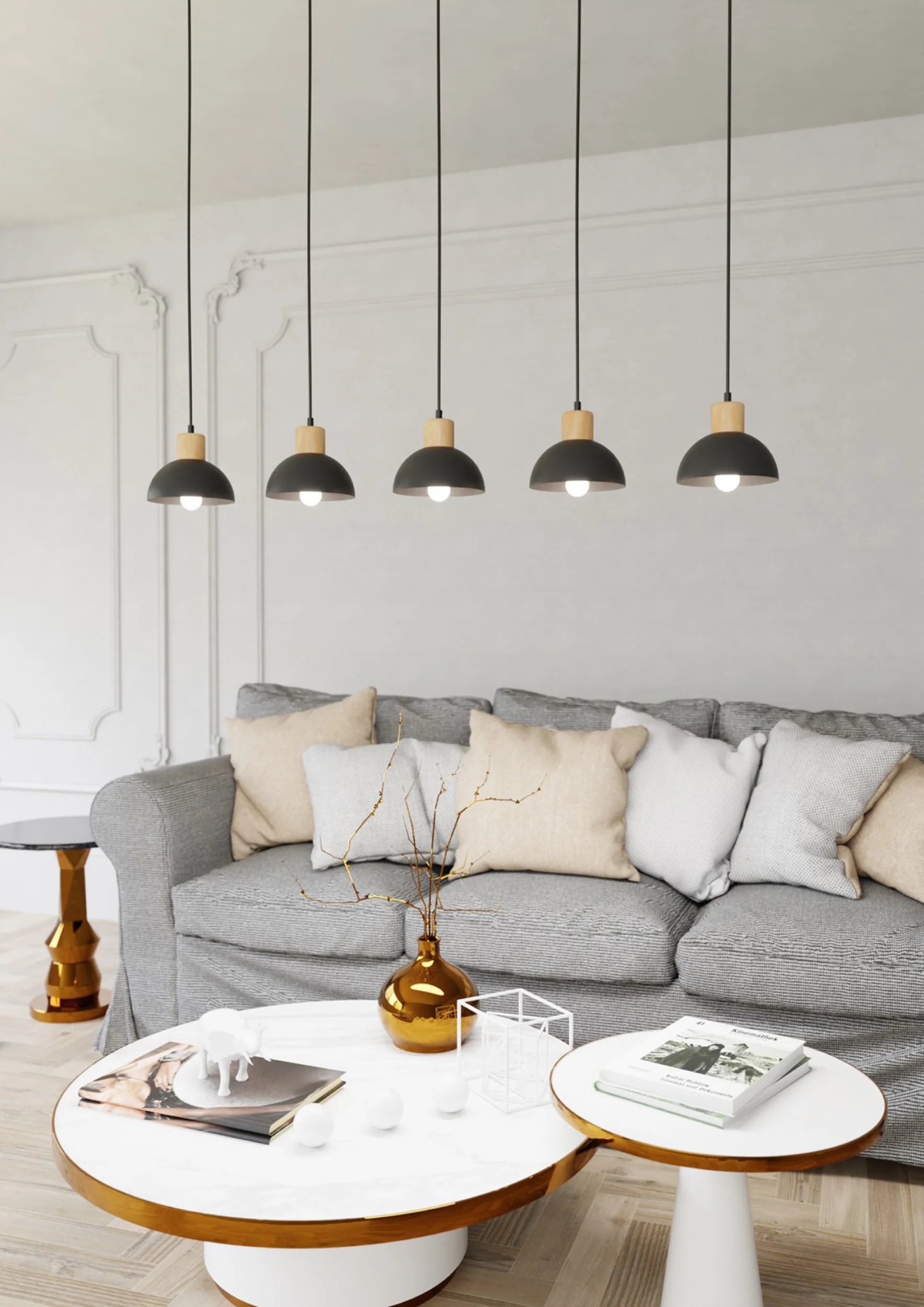 Lampa sufitowa Seco x5 czarna - Image 3