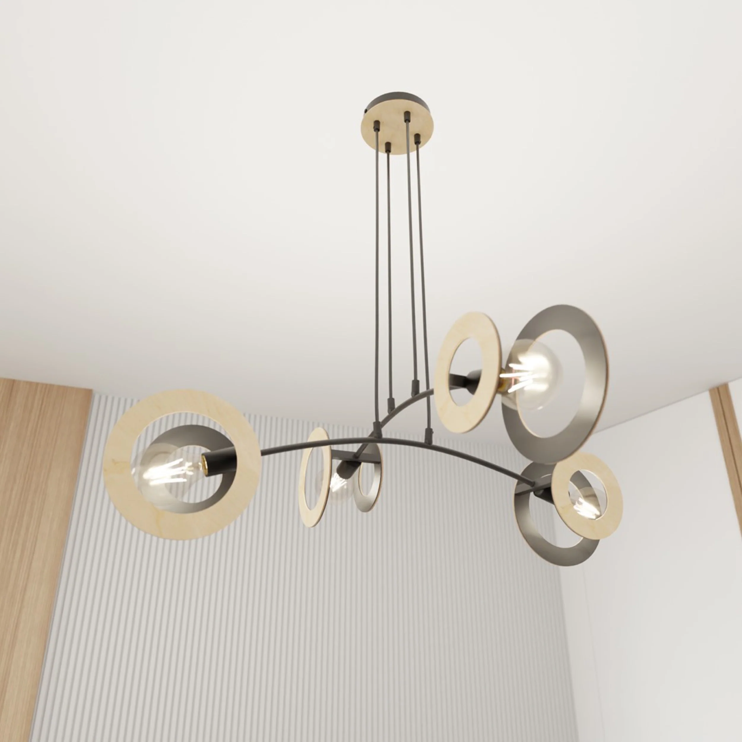 Lampa sufitowa Skiva x4 czarno-brazowa - Image 4
