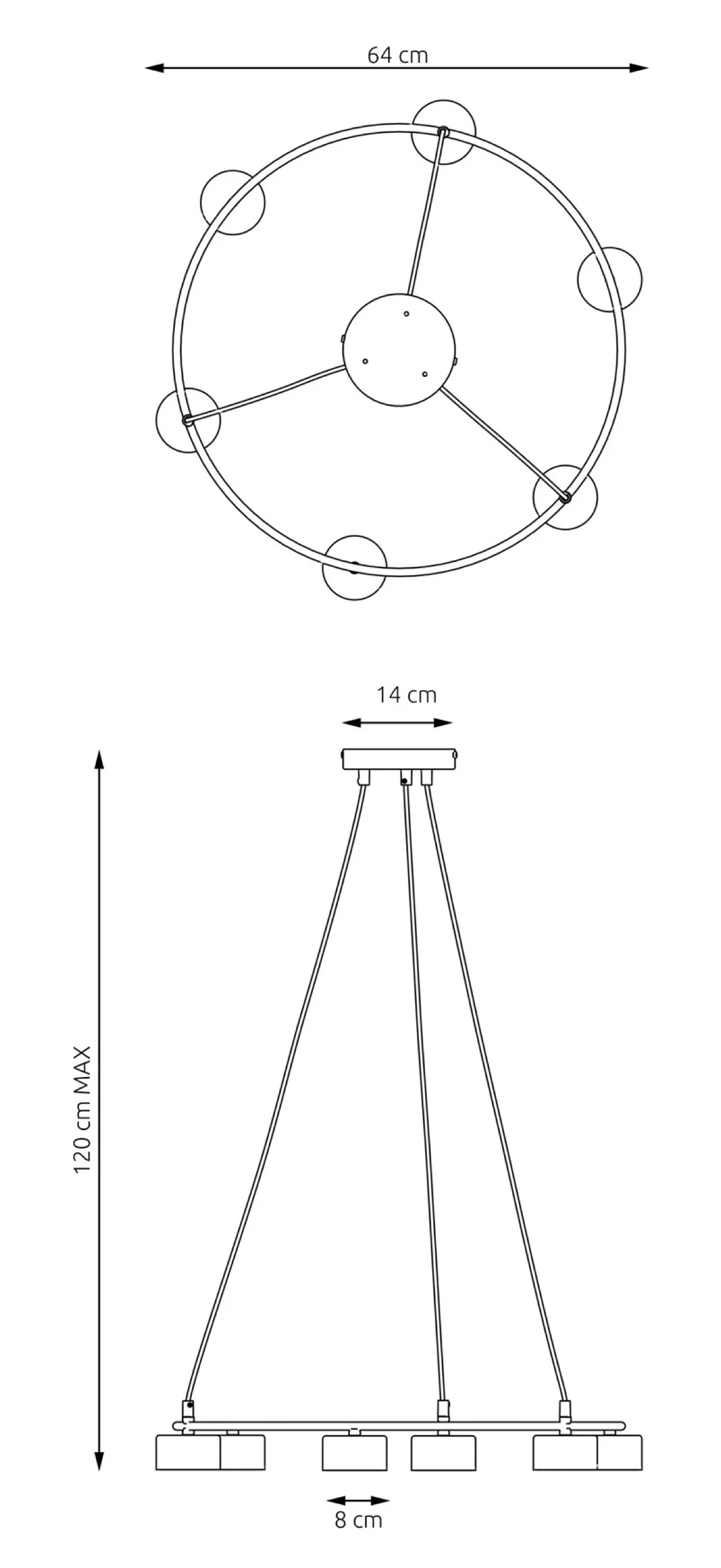 Lampa sufitowa Starlit x6 biała - Image 6