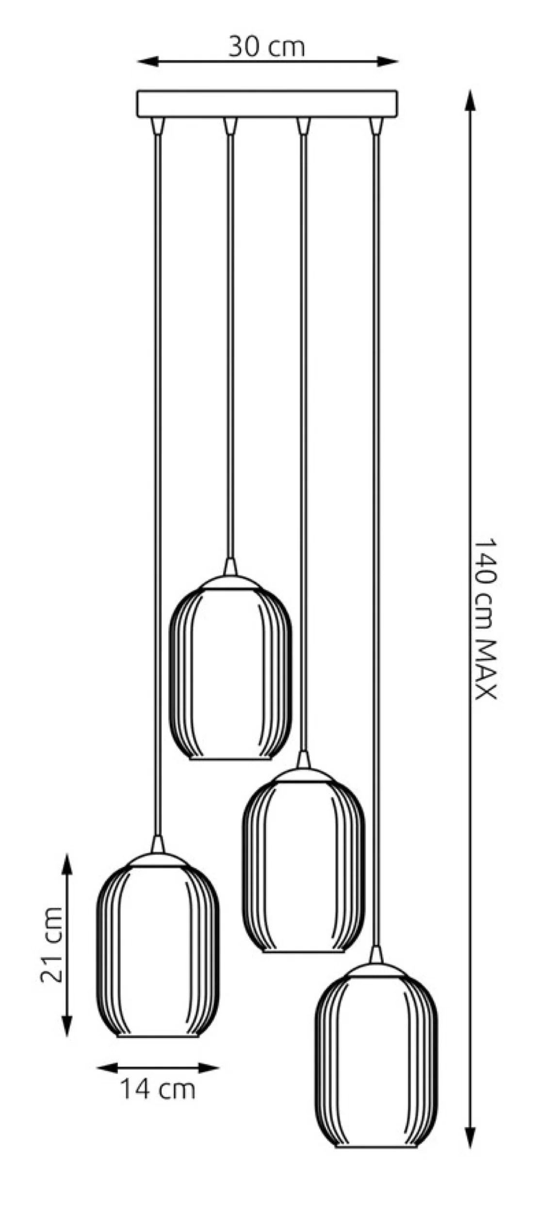 Lampa sufitowa Verdi III x4 czarna - Image 5