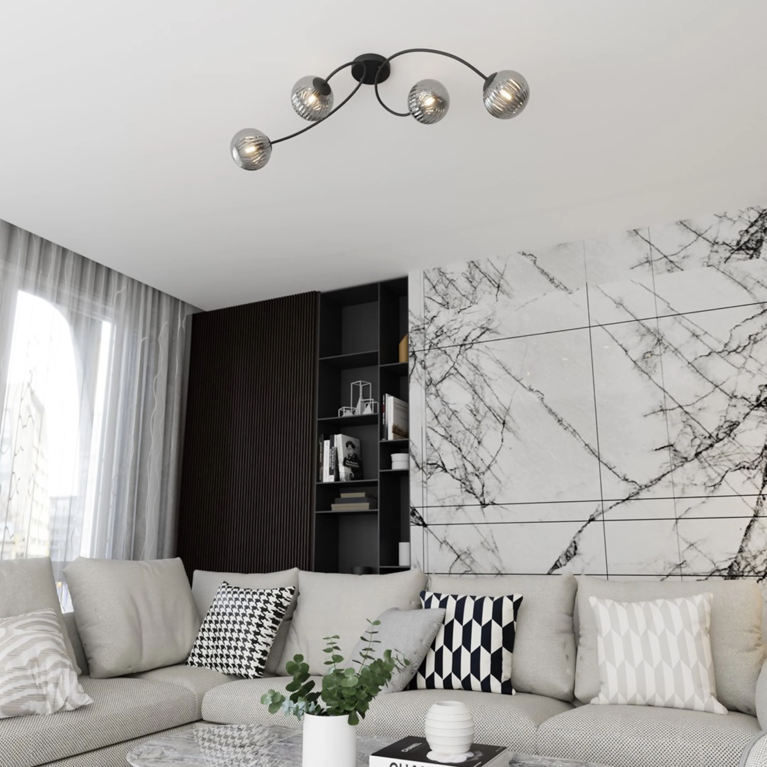 Lampa sufitowa Vibra x4 czarno-szara - Image 3