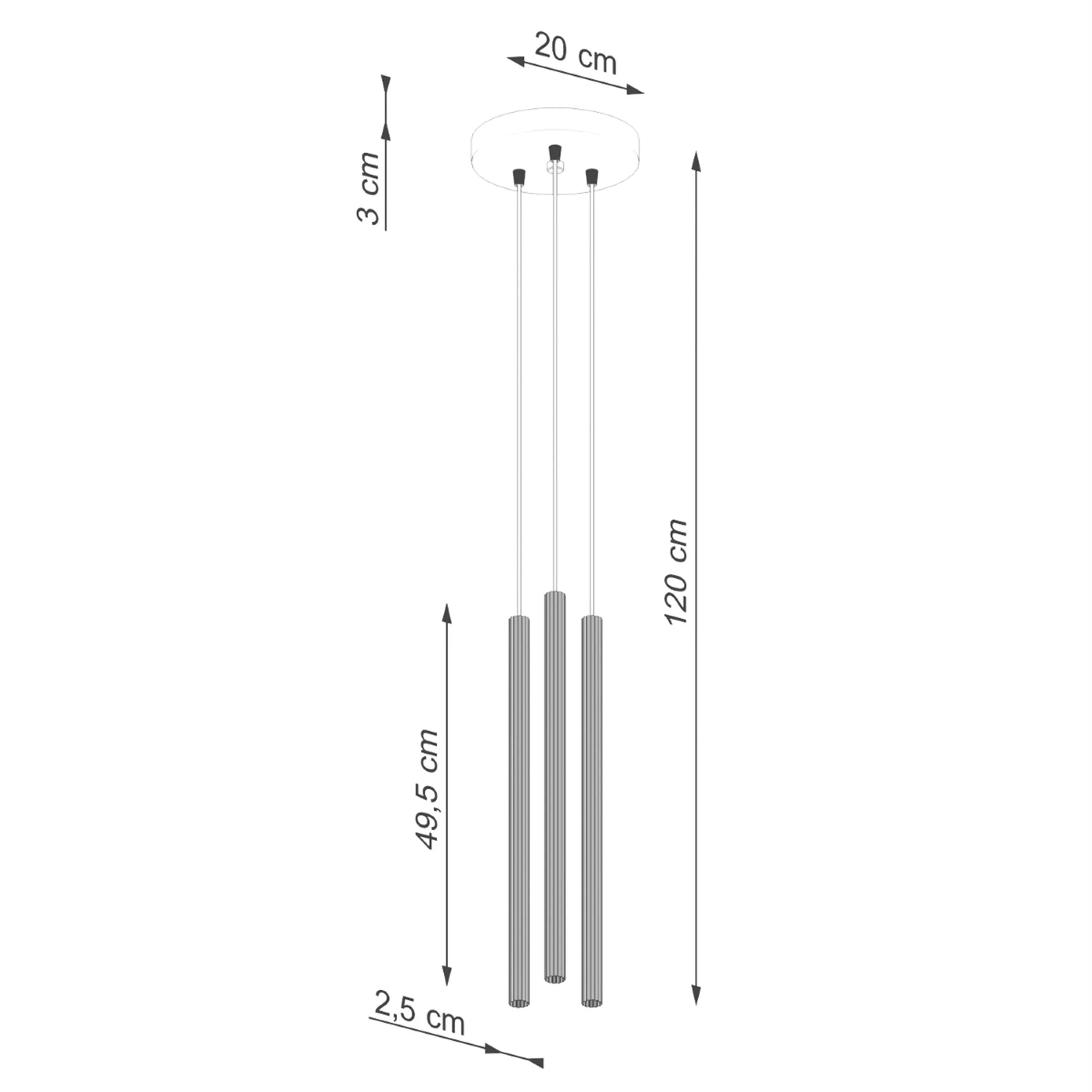 Lampa wisząca Arche x3 biała na okrągłej podsufitce - Image 13