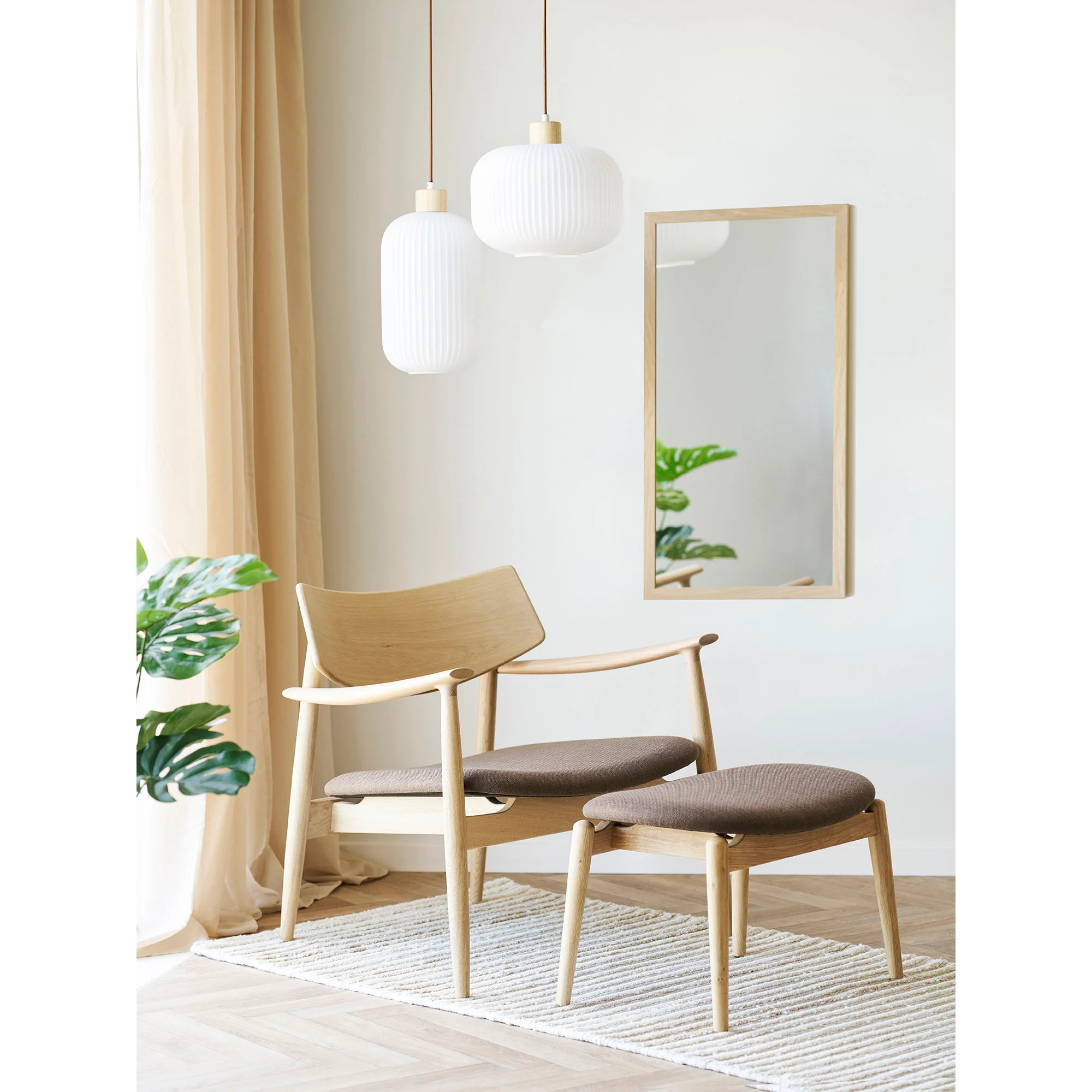 Lampa wisząca Argalo 30 cm biało-brązowa - Image 2