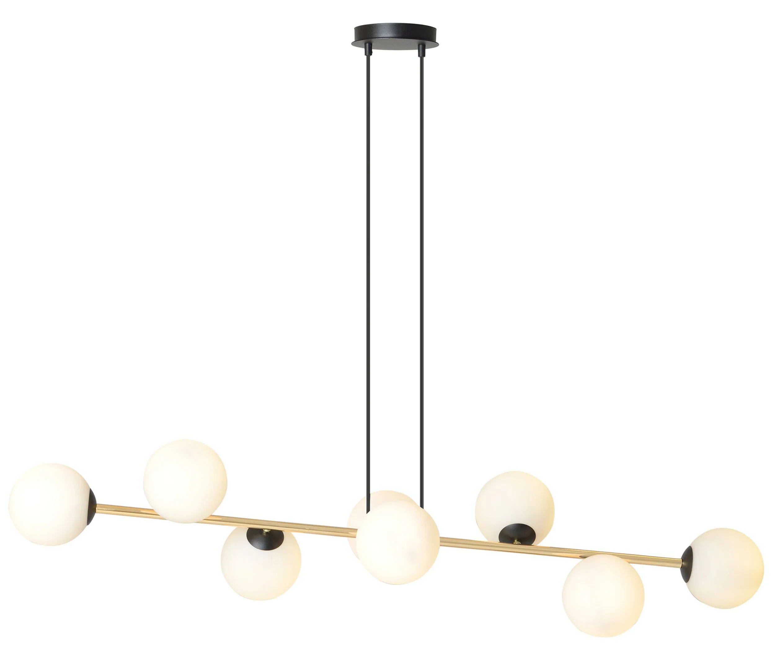 Lampa wisząca Bestalles czarno-złota z białymi kloszami x8 - Image 10