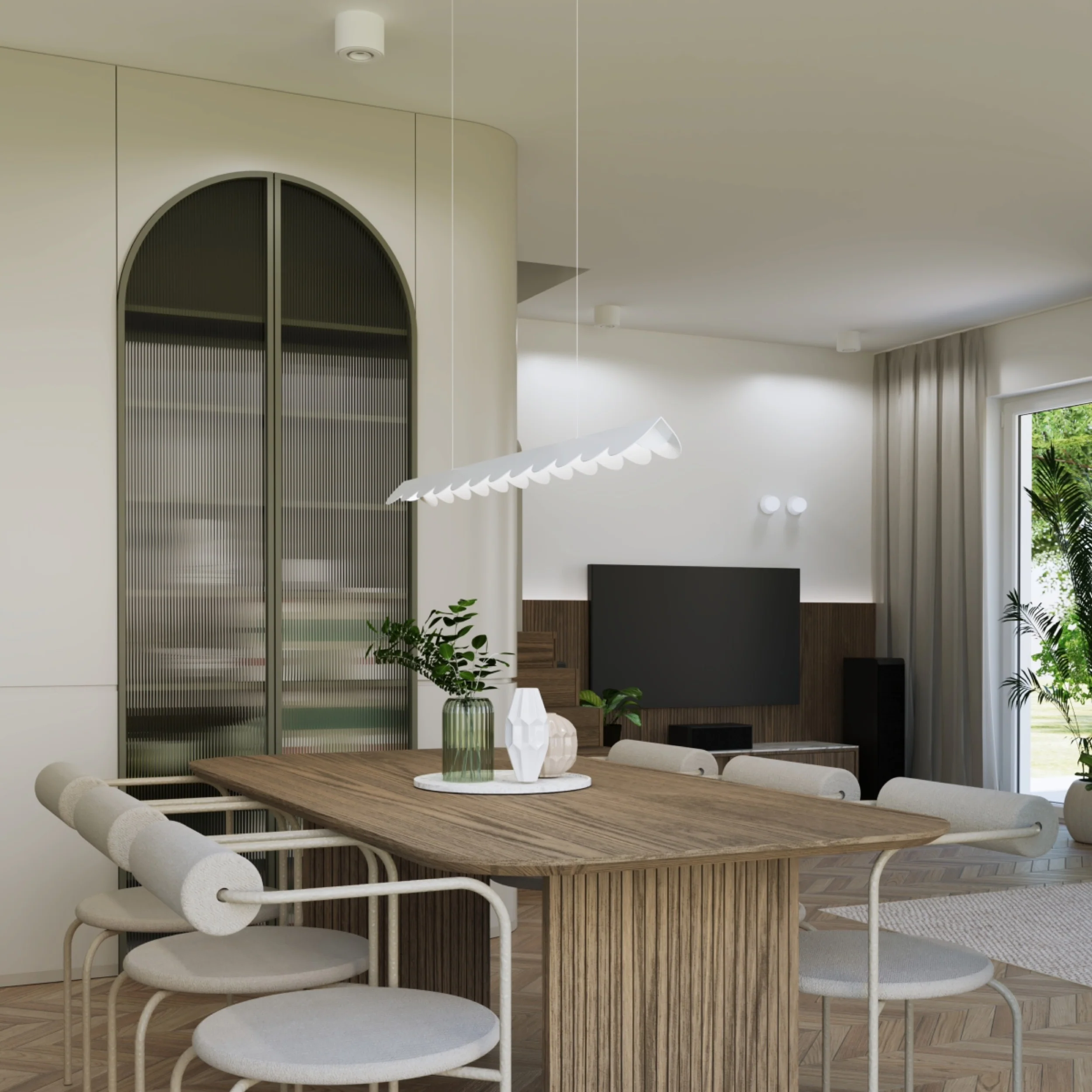 Lampa wisząca Biscuit beżowa LED barwa ciepła - Image 3