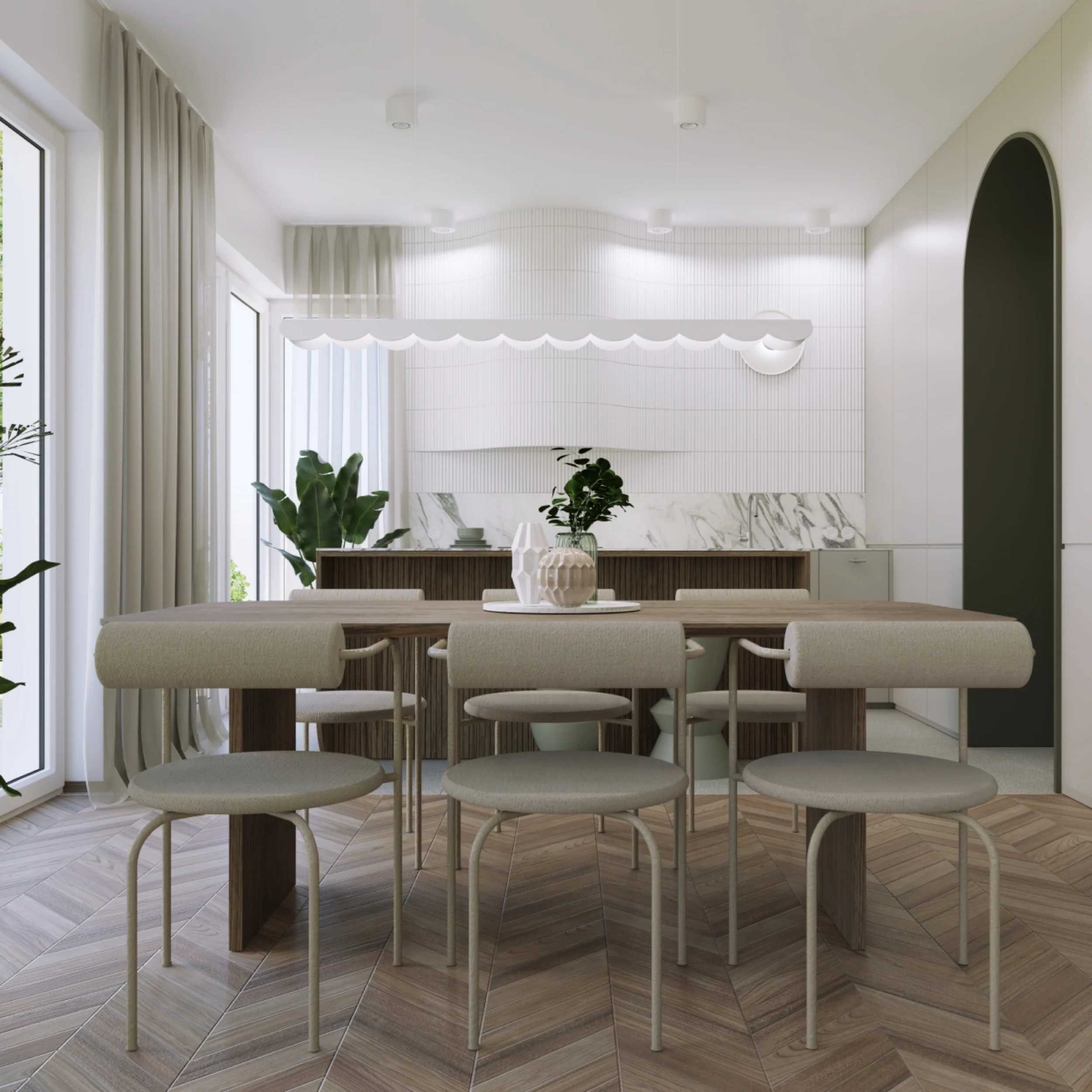 Lampa wisząca Biscuit biała LED barwa ciepła - Image 2
