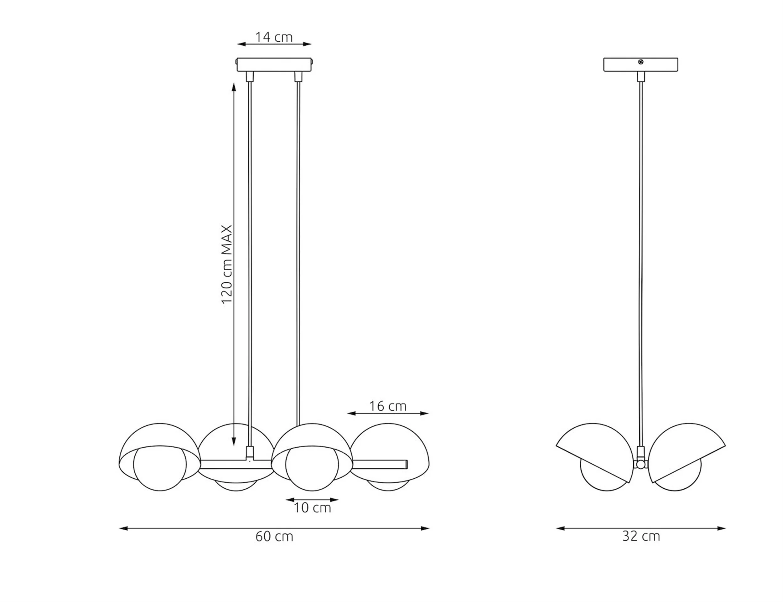 Lampa wisząca Boom x4 czarna - Image 5