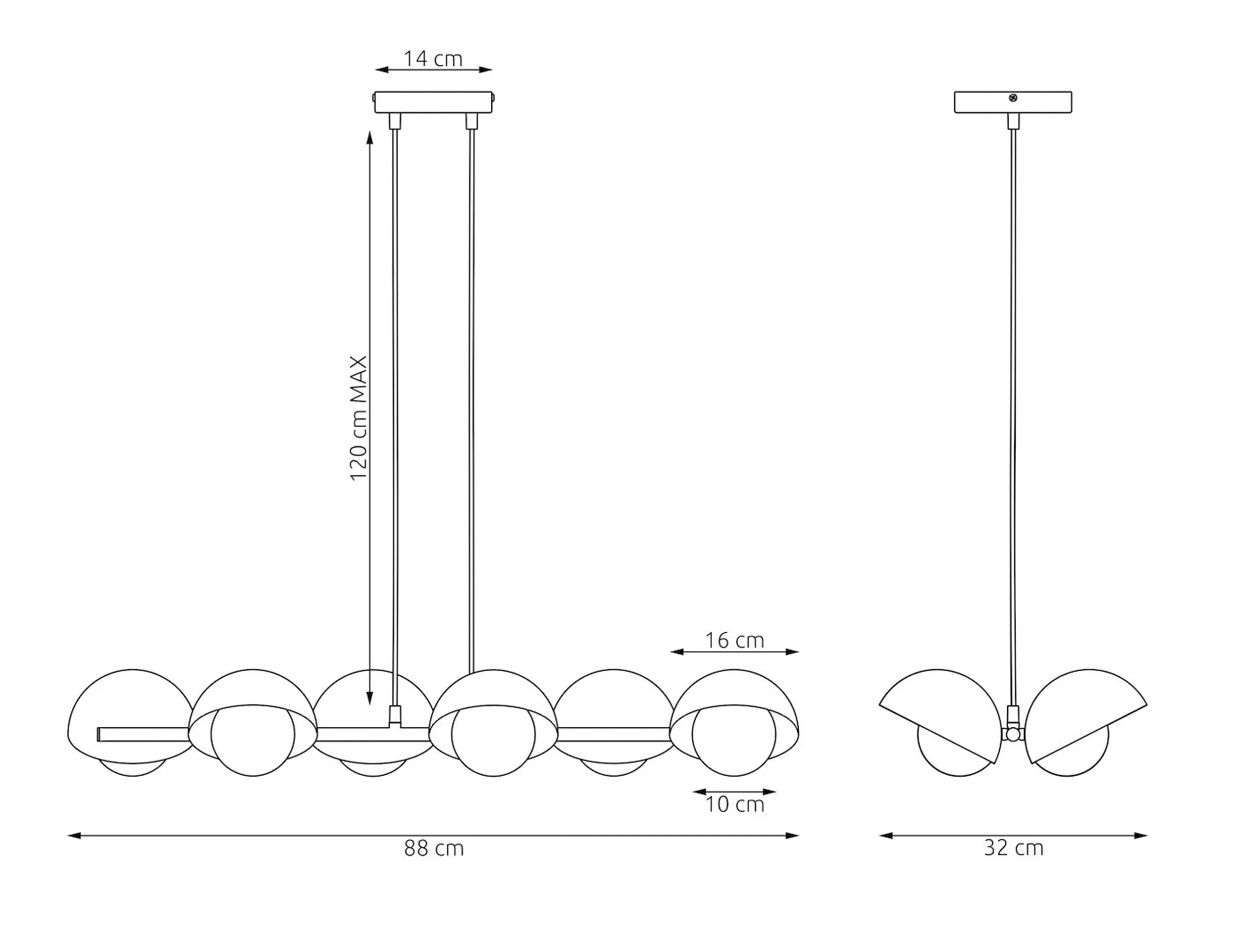 Lampa wisząca Boom x6 czarna - Image 5