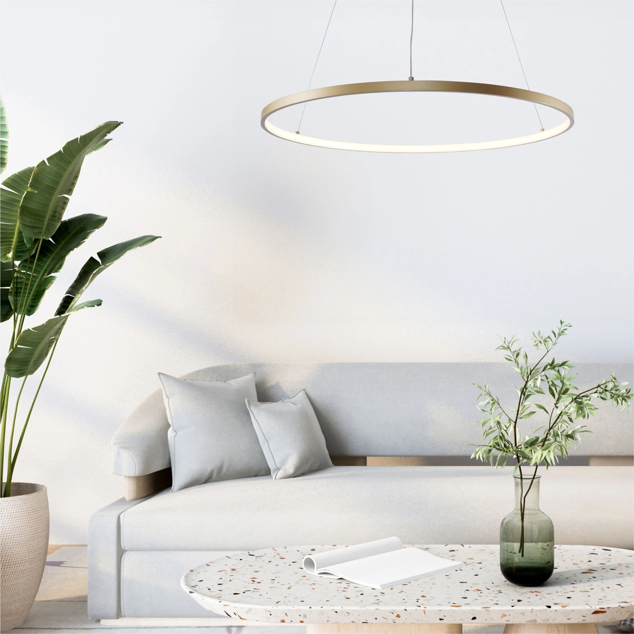 Lampa wisząca Breno LED średnica 60 cm złota - Image 2