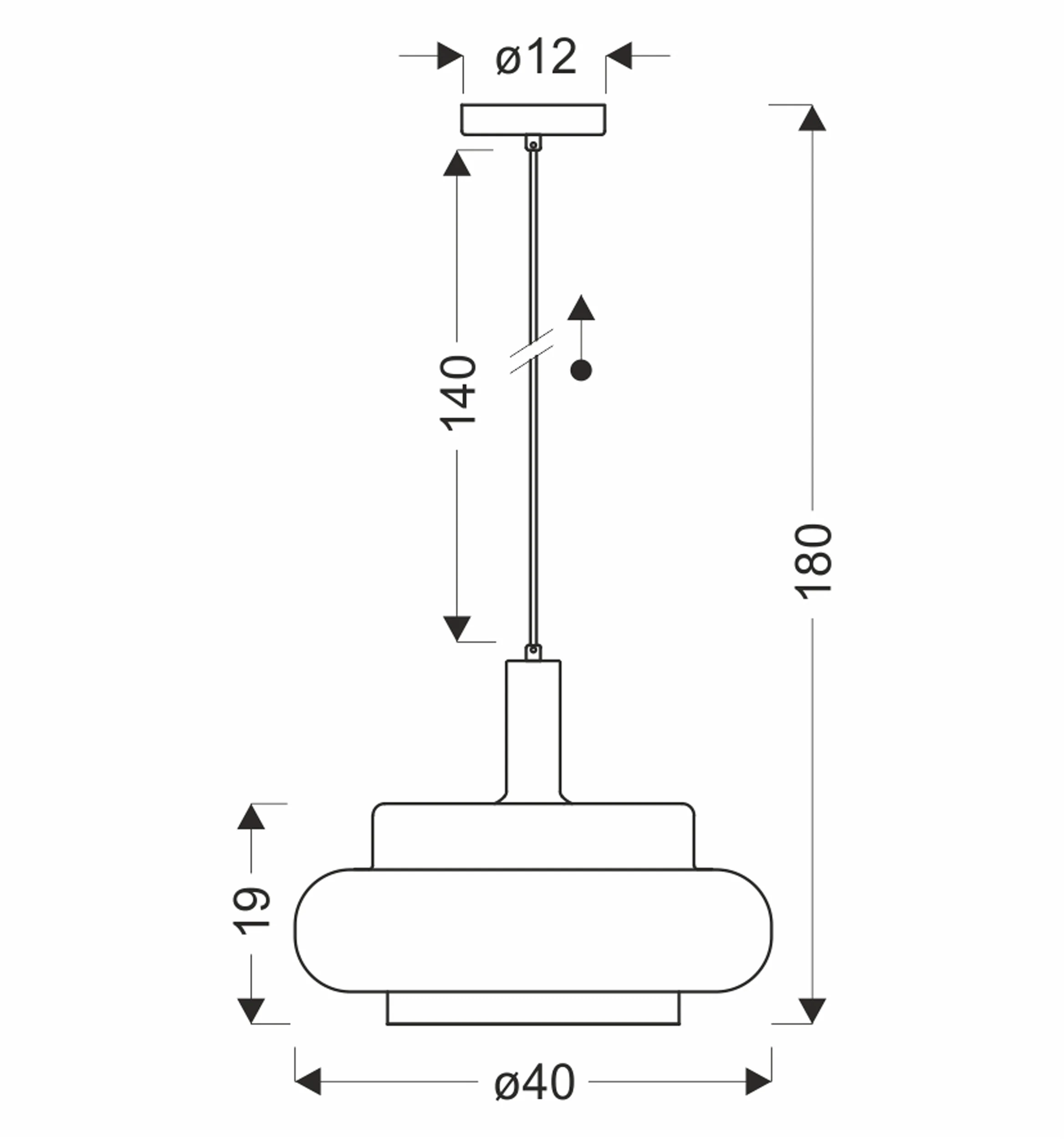 Lampa wisząca Brizi czarna E27 40W z bursztynowym mrożonym kloszem - Image 4