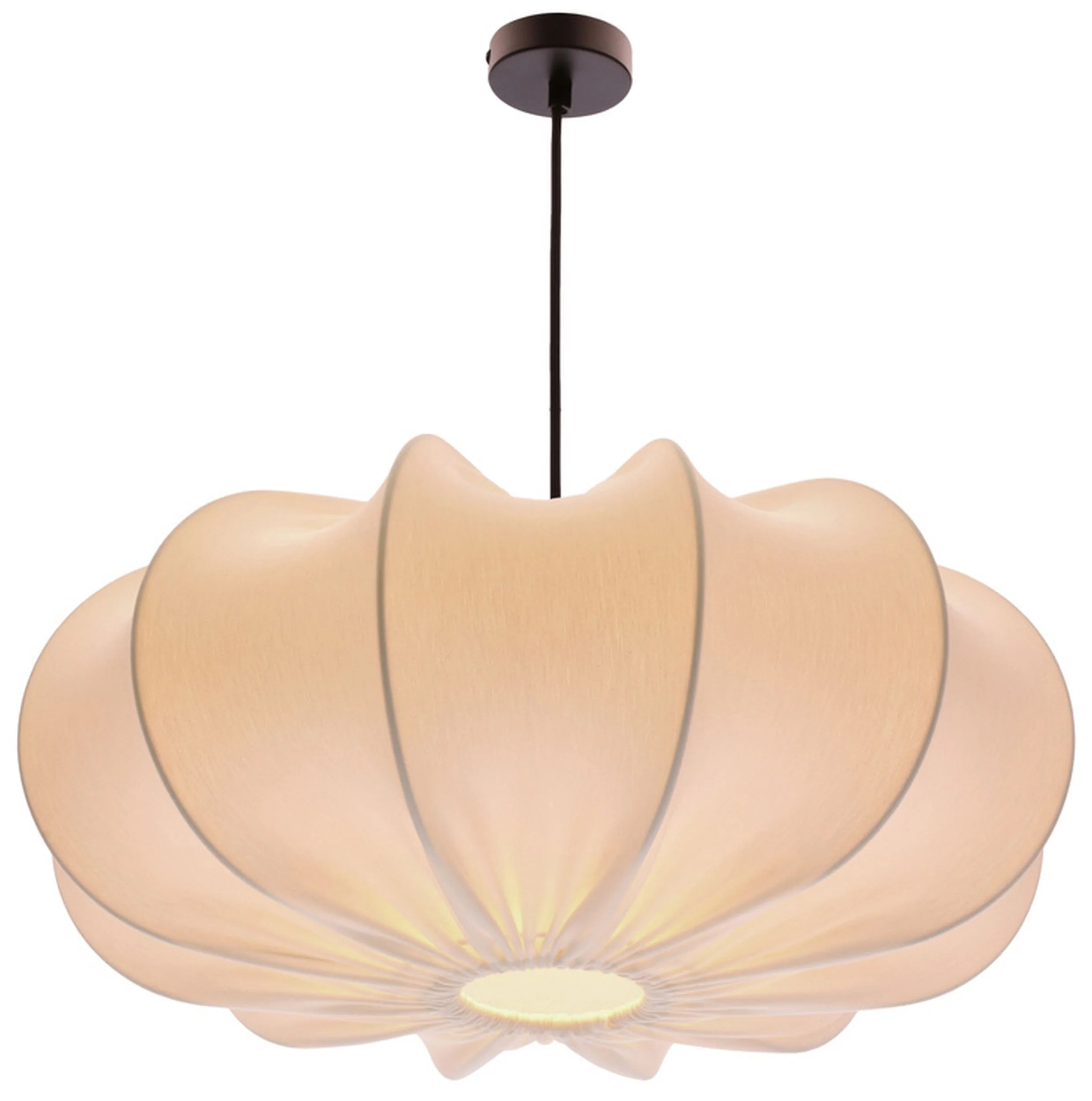 Lampa wisząca Cafee średnica 52 cm latte z czarną podstawą - Image 2