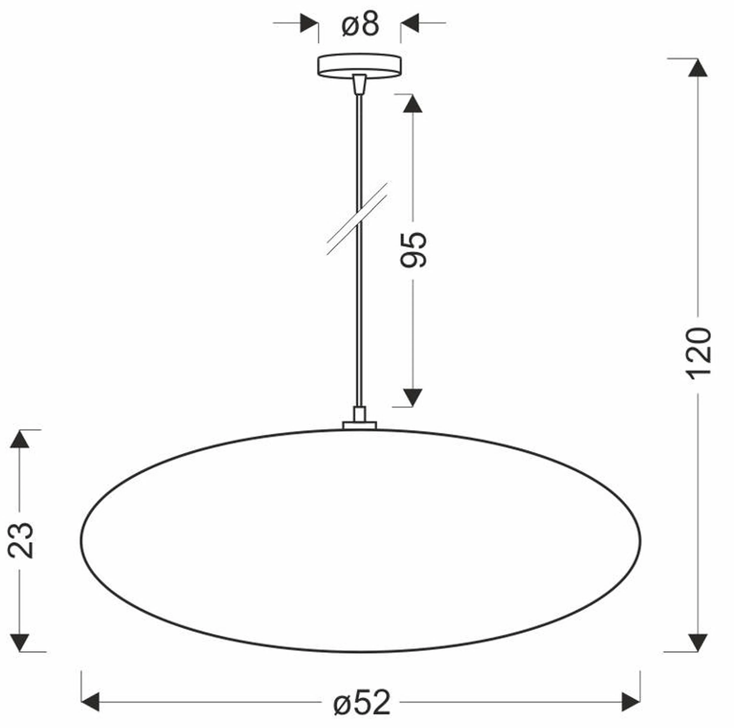 Lampa wisząca Cafee średnica 52 cm latte z czarną podstawą - Image 8