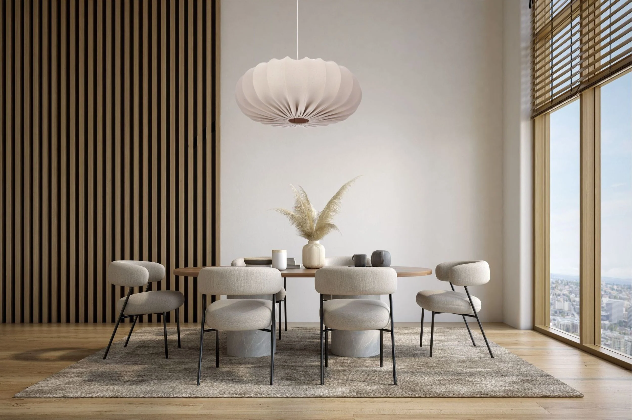 Lampa wisząca Cafee średnica 66 cm frappe z białą podstawą - Image 7