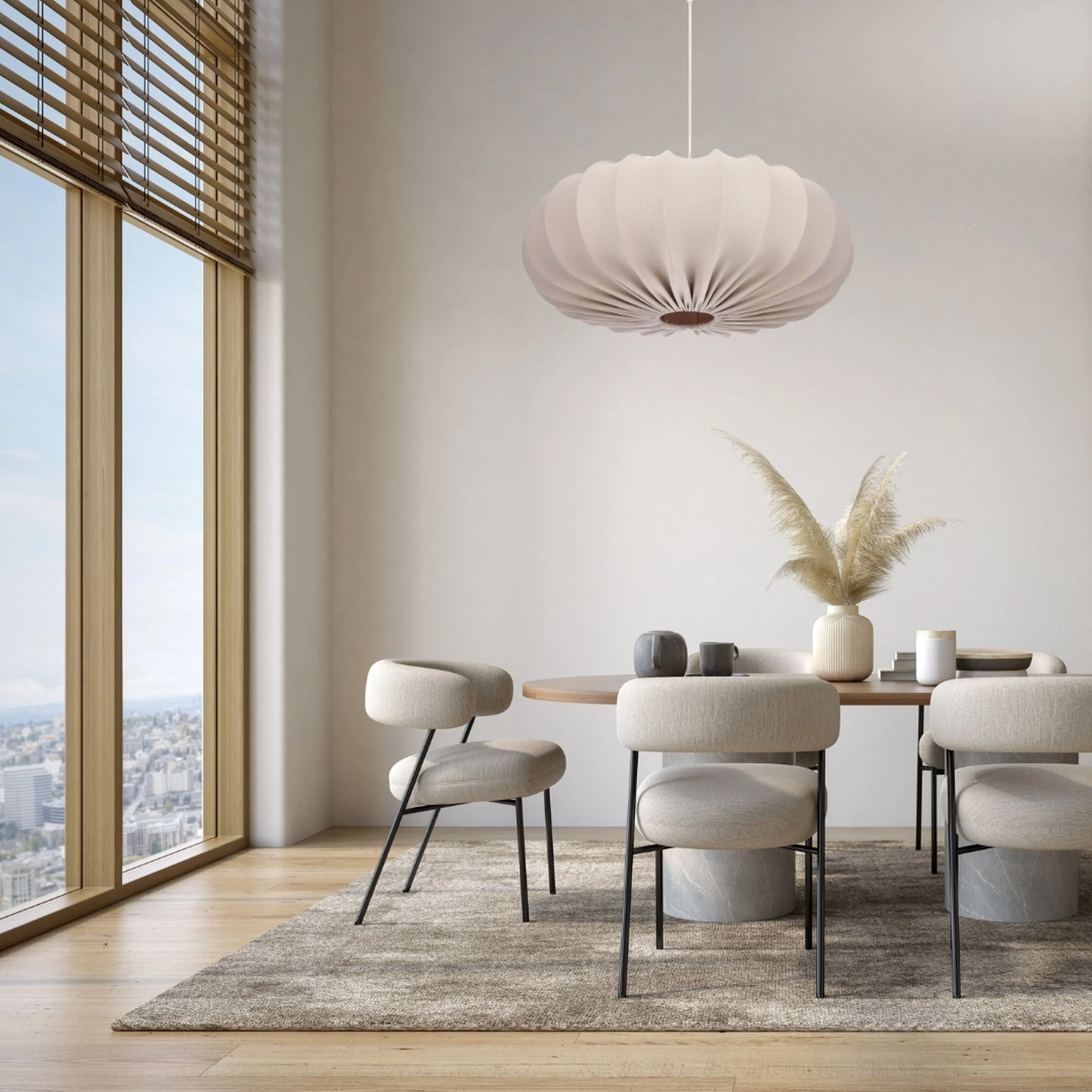 Lampa wisząca Cafee średnica 66 cm frappe z białą podstawą - Image 8