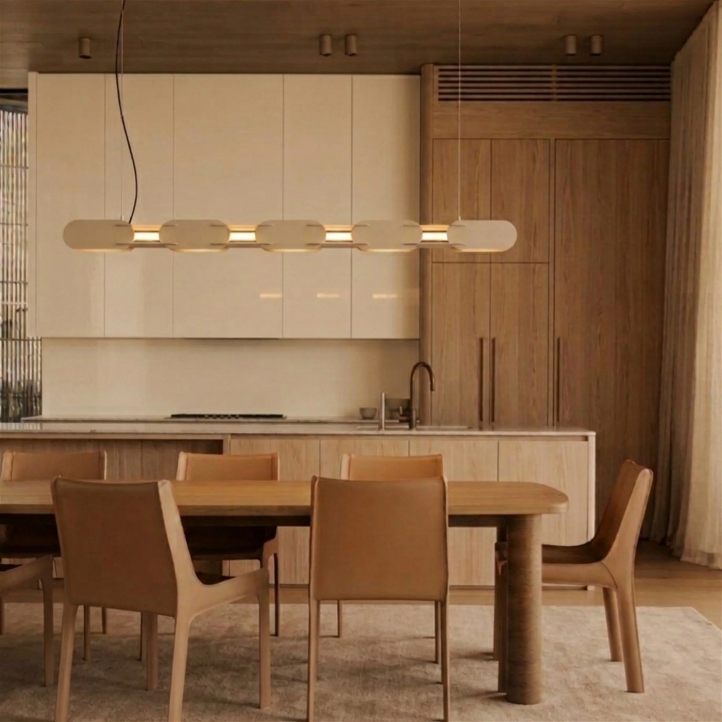 Lampa wisząca Chain 158 cm LED beżowa - Image 3