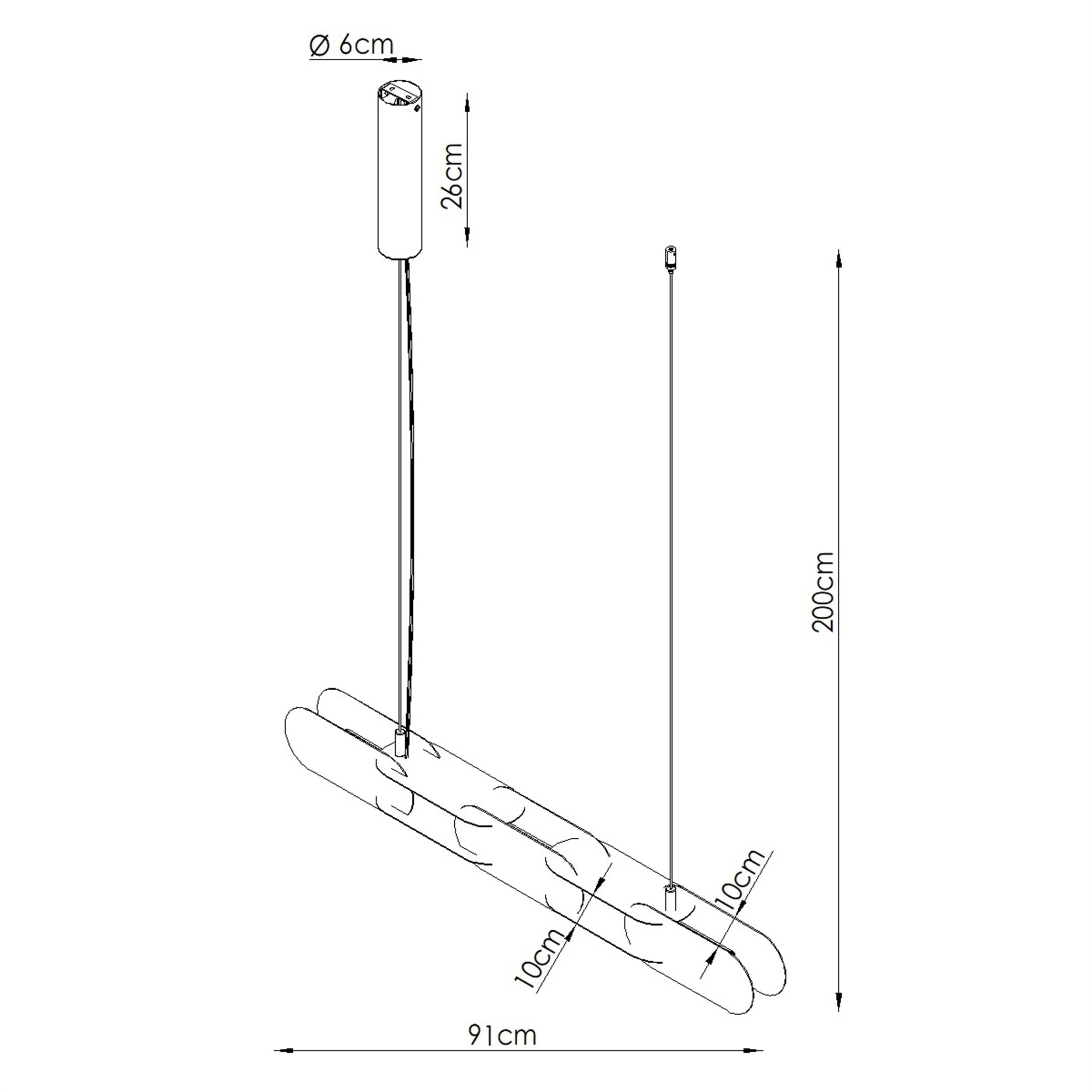 Lampa wisząca Chain 158 cm LED ultramaryna - Image 6