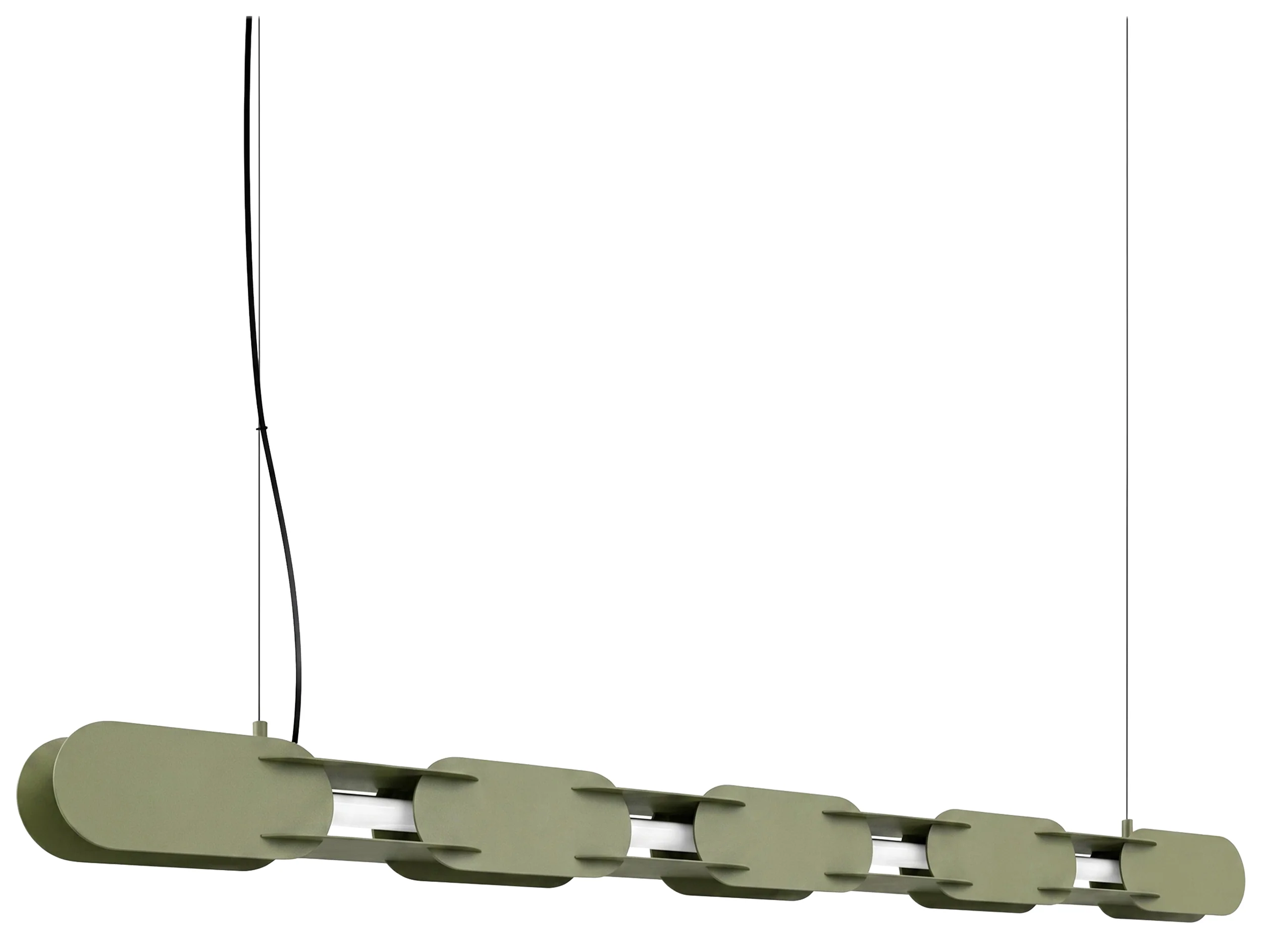 Lampa wisząca Chain 158 cm LED zielona oliwka