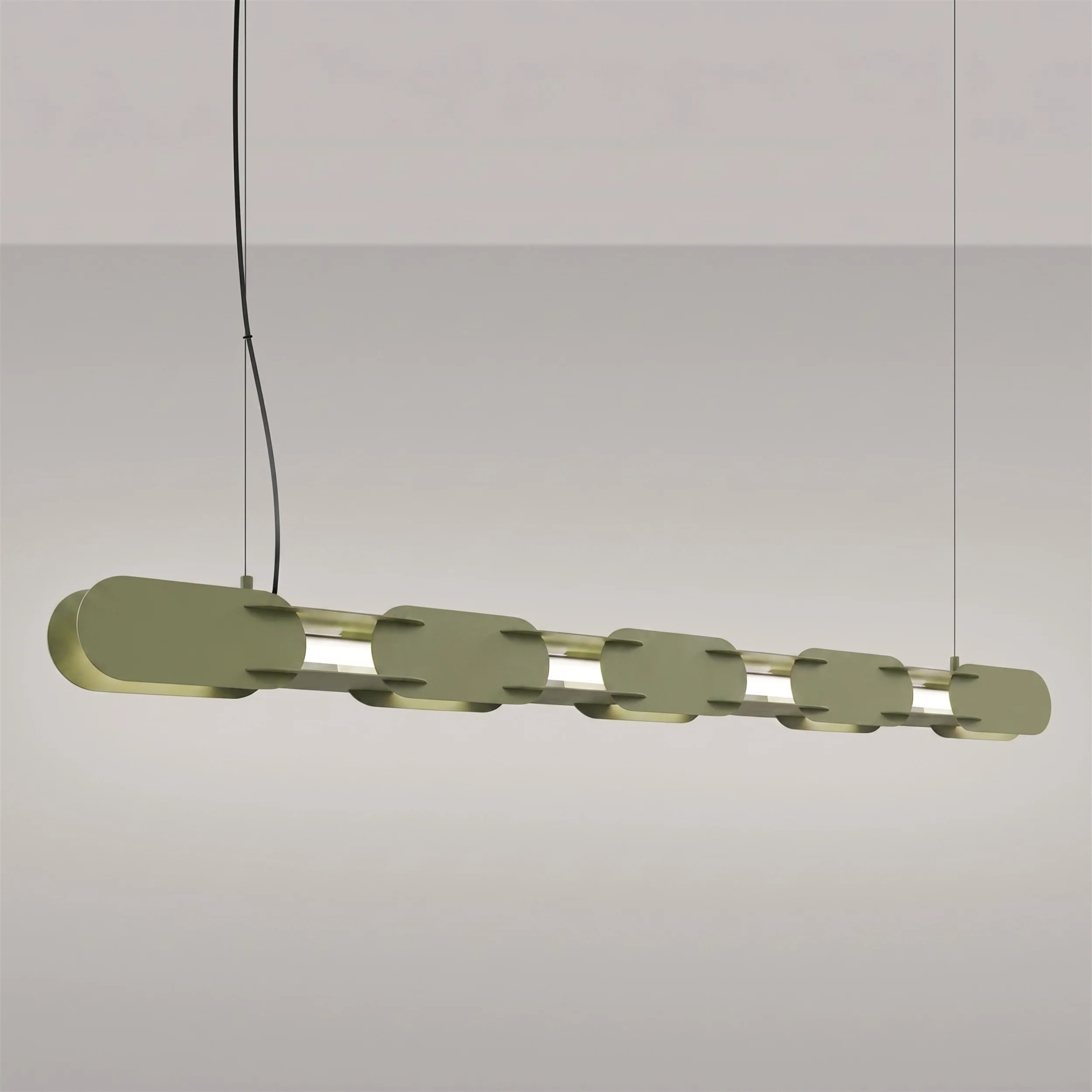Lampa wisząca Chain 158 cm LED zielona oliwka - Image 3