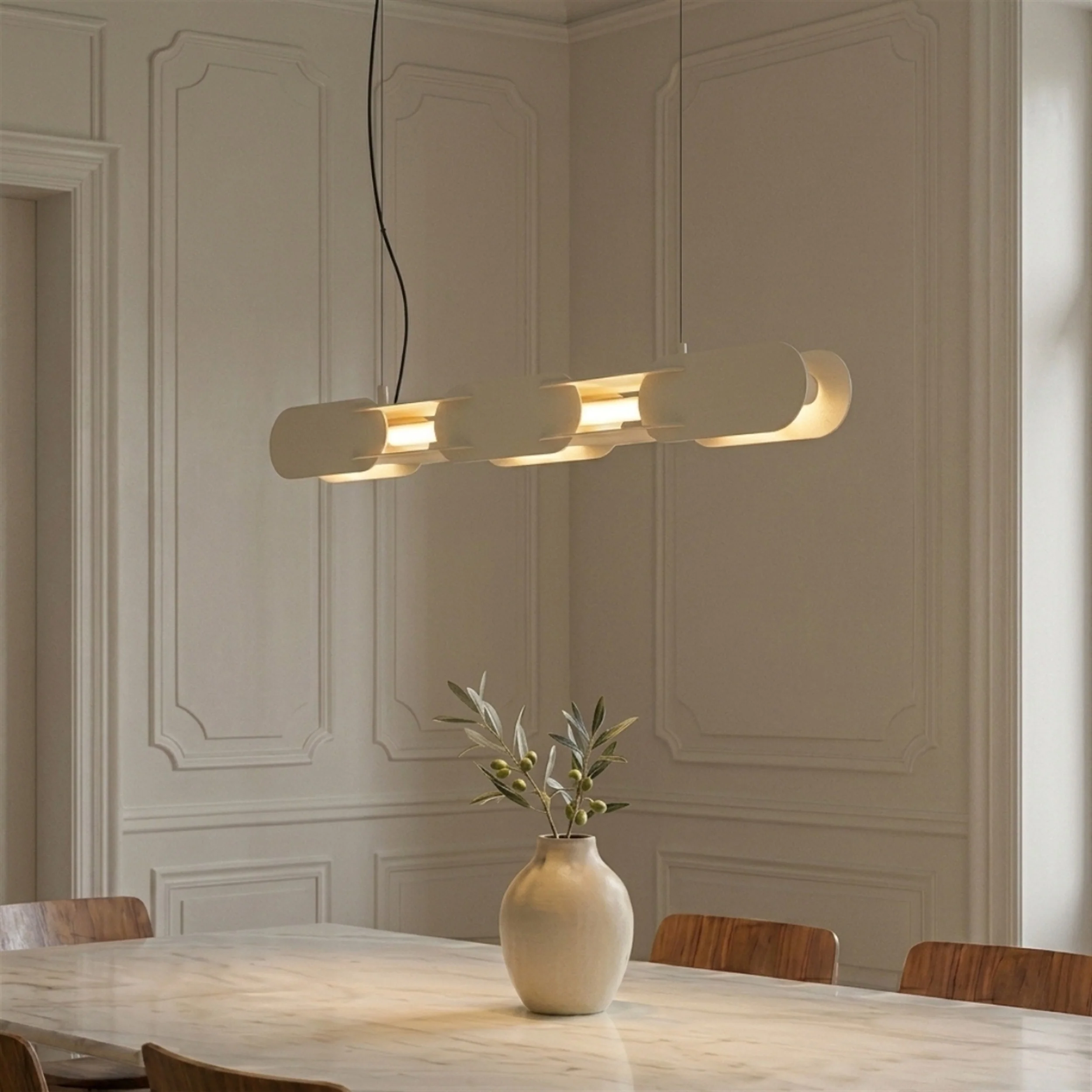 Lampa wisząca Chain 91 cm LED beżowa - Image 9